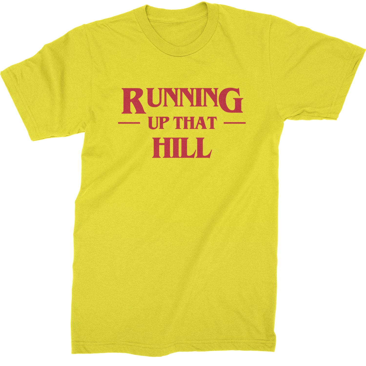 Running Up That Hill  Mens T-shirt Yellow