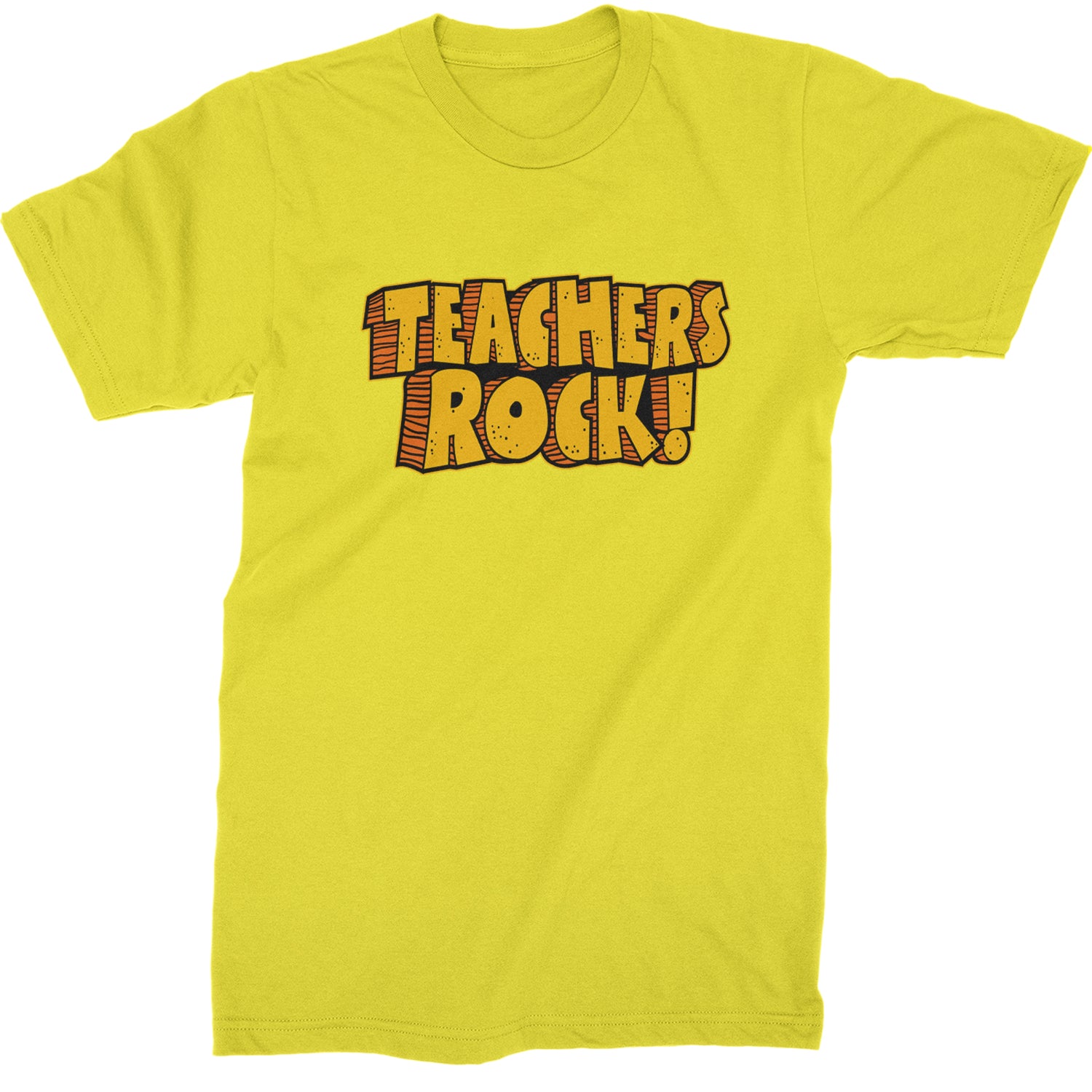 Teachers Rock Retro  Mens T-shirt Yellow