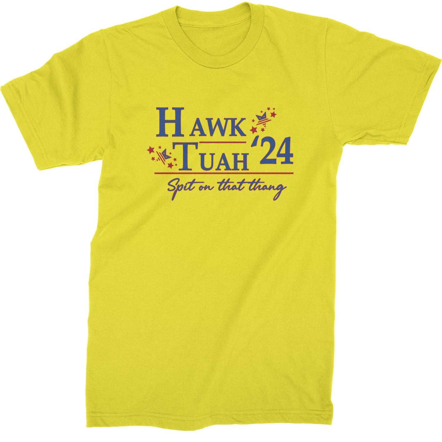 Vote For Hawk Tuah Spit On That Thang 2024 Mens T-shirt Yellow