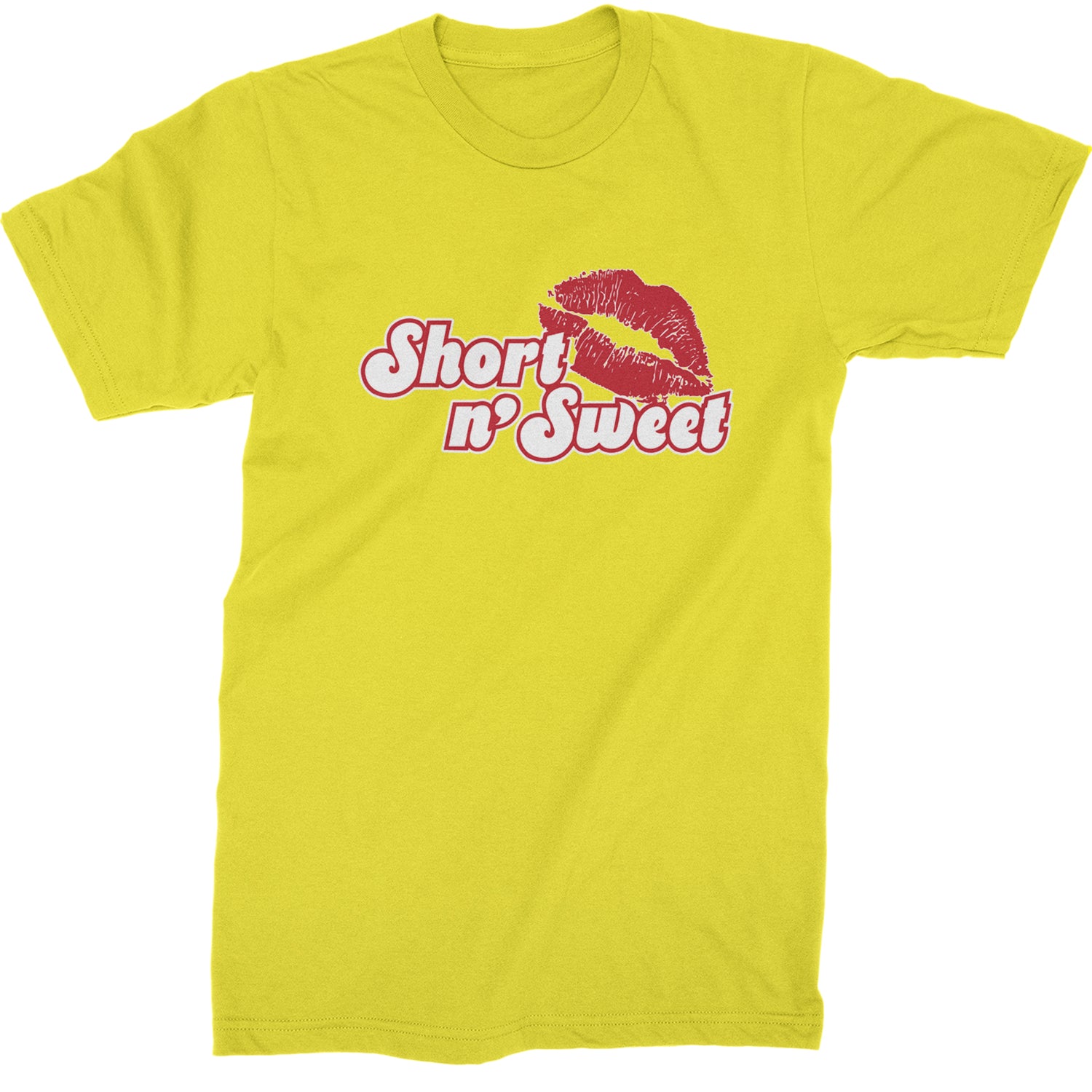 Short N' Sweet Red Lips  Mens T-shirt Yellow