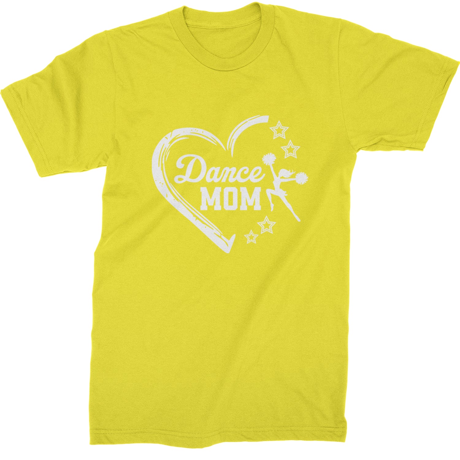 Heart Dance Mom Love Mens T-shirt Yellow