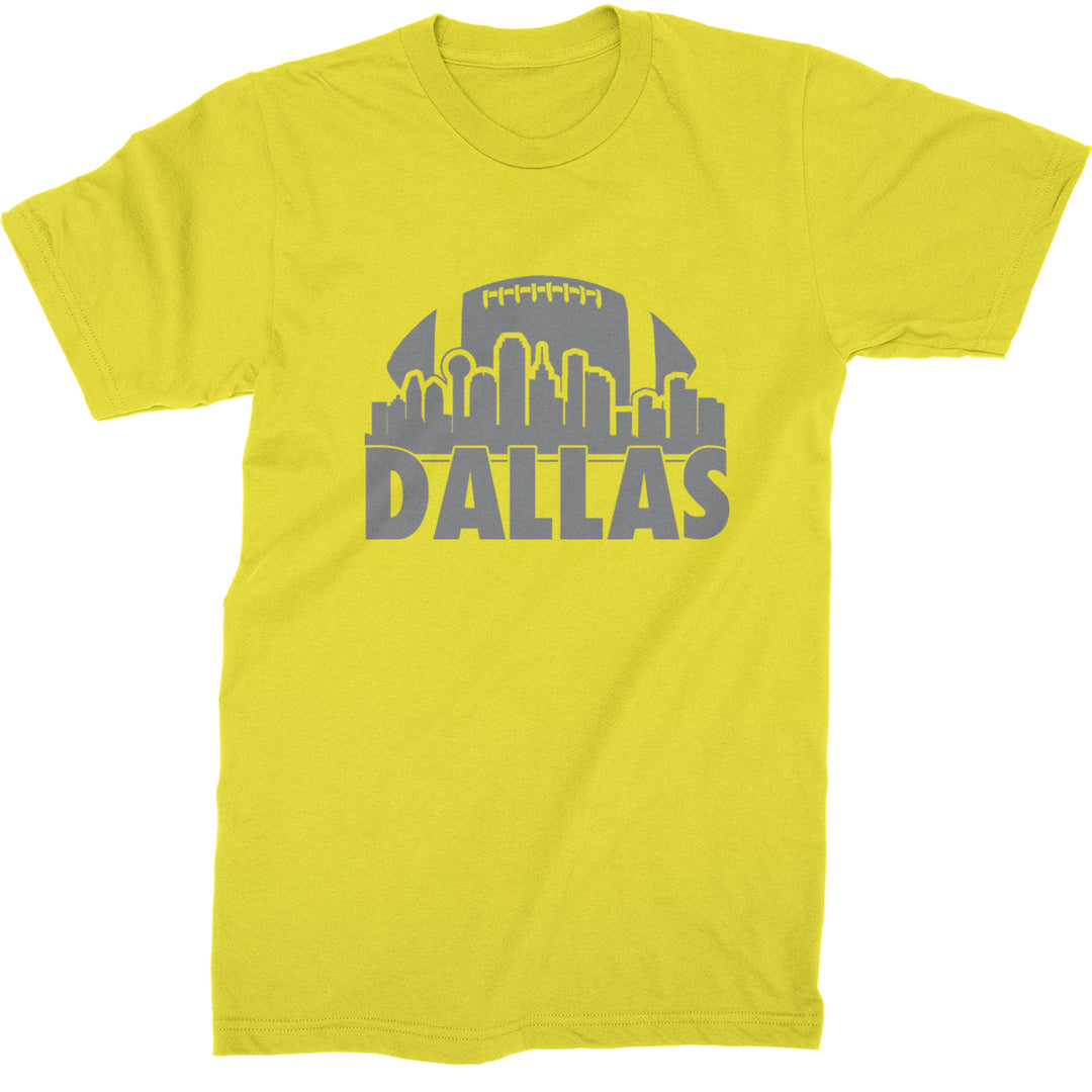 Dallas Texas Skyline Mens T-shirt Yellow