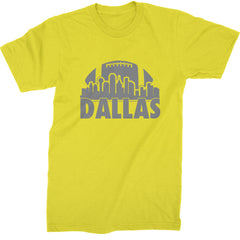 Dallas Texas Skyline Mens T-shirt Yellow