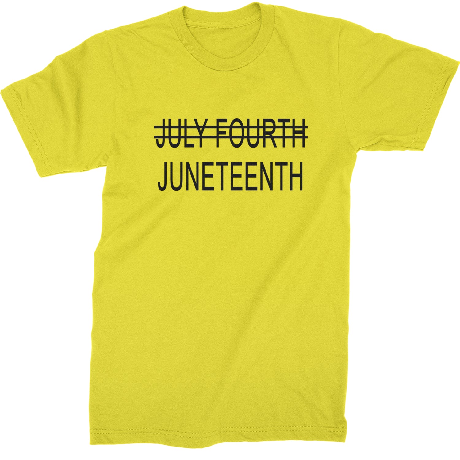 Juneteenth (July Fourth Crossed Out) Jubilee Mens T-shirt Yellow