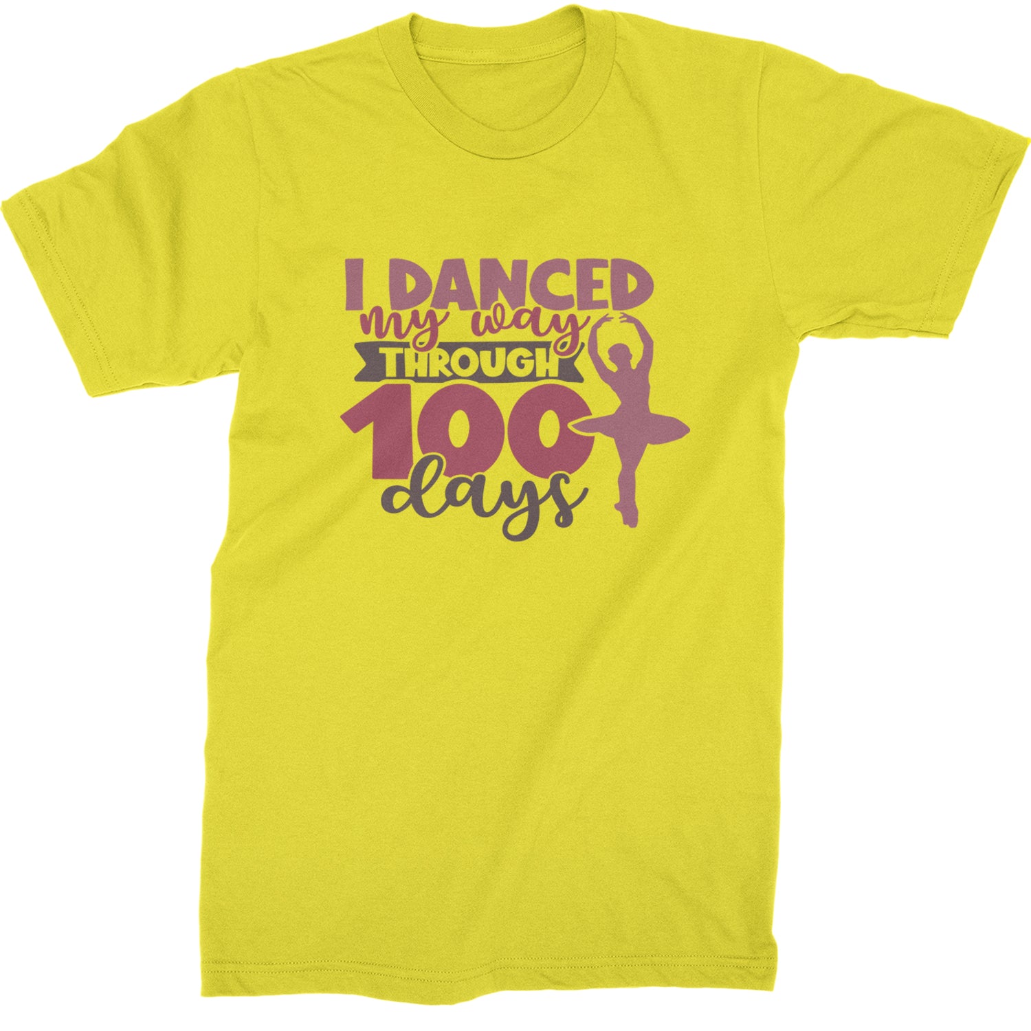 I Danced My Way Through 100 Days Of School  Mens T-shirt Yellow