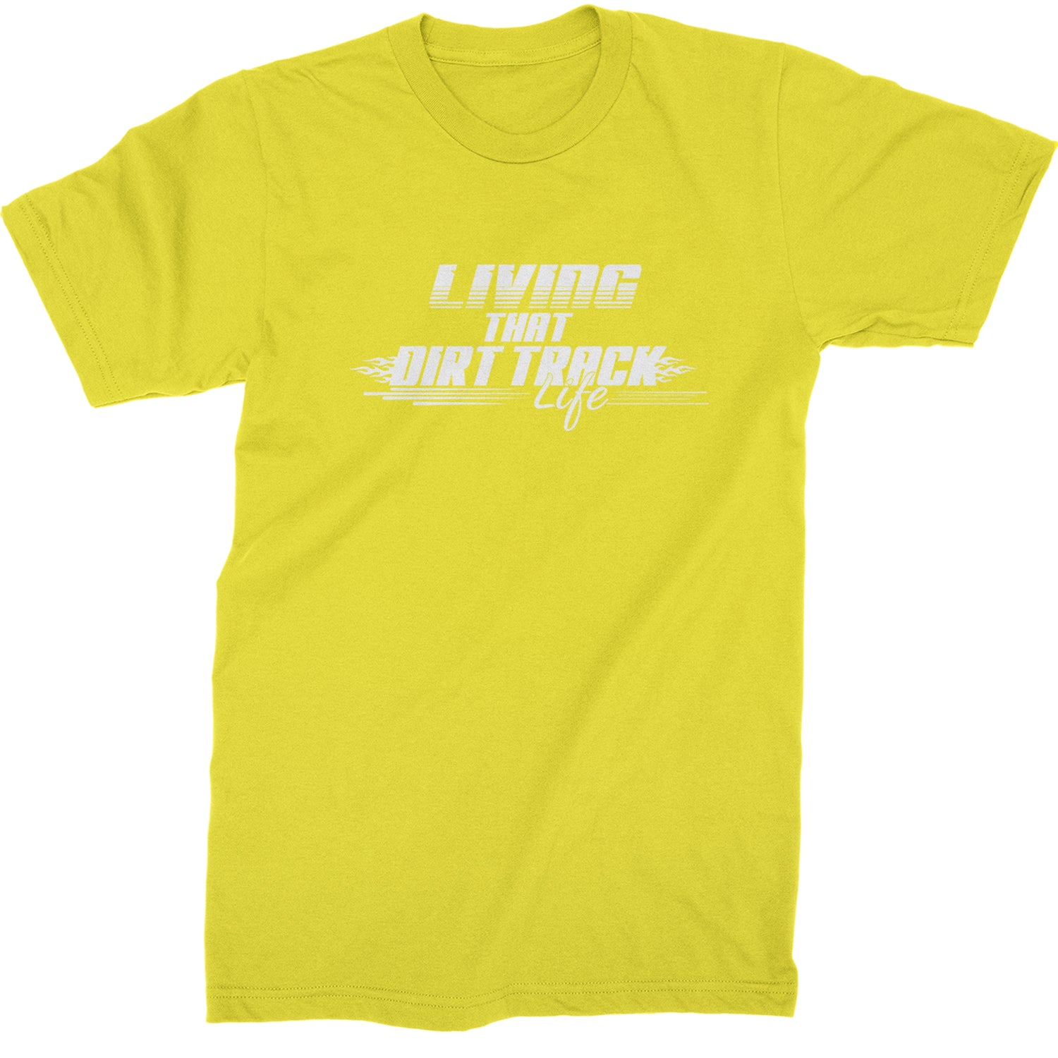 Living That Dirt Track Life Mens T-shirt Yellow