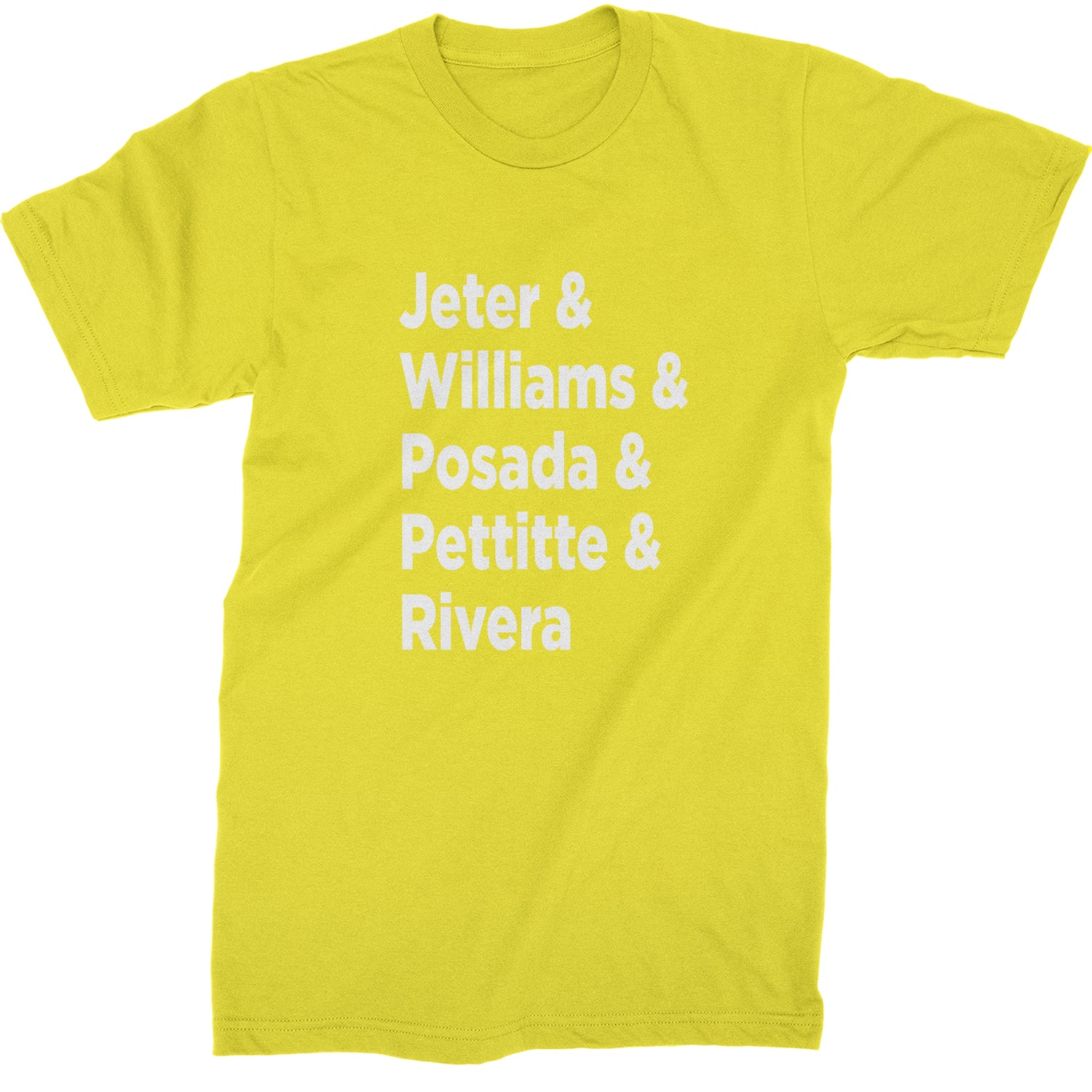 Jeter & Williams & Posada & Pettitte & Rivera Mens T-shirt Yellow