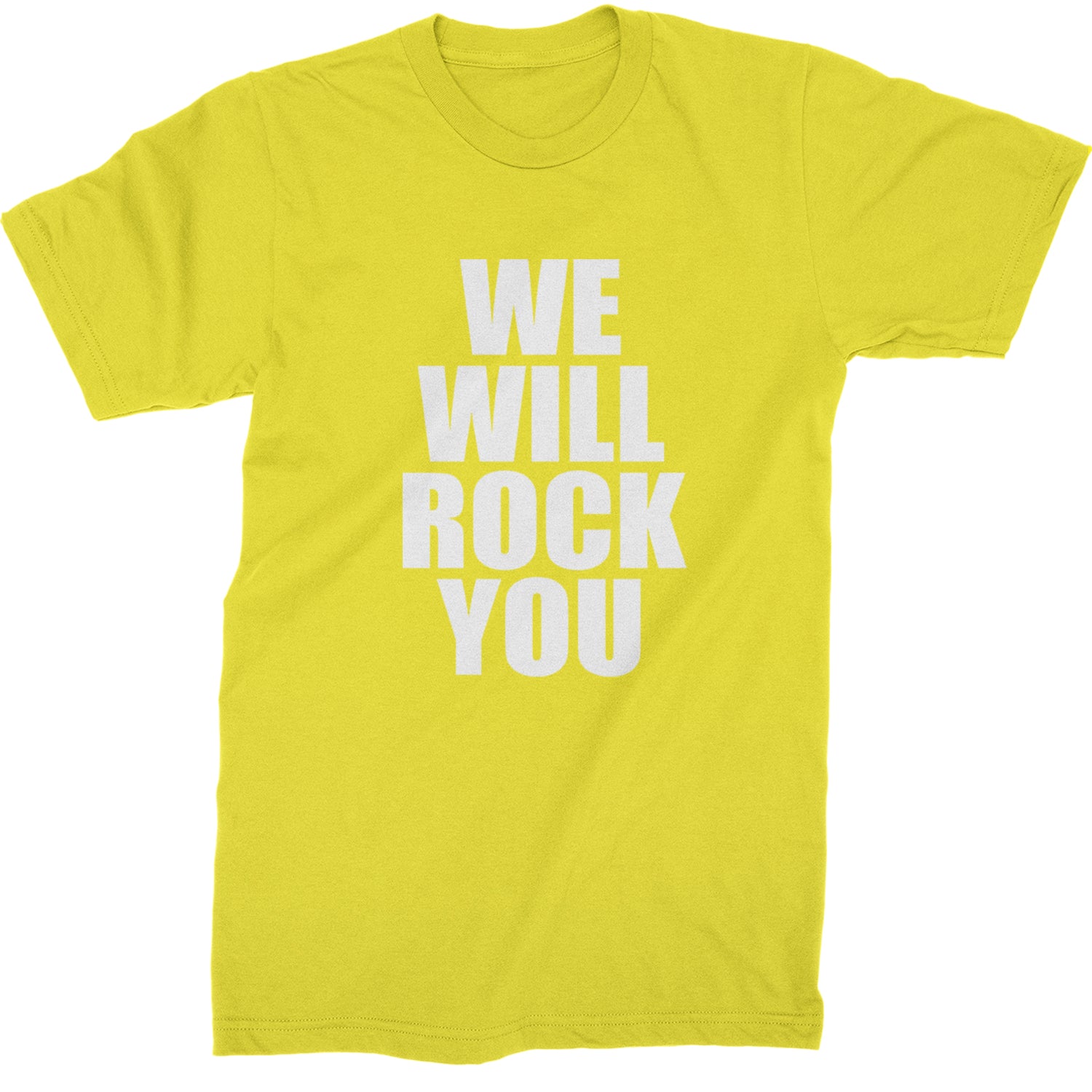 We Will Rock You Mens T-shirt Yellow