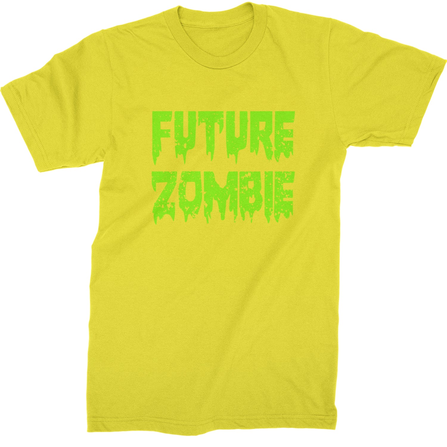 Future Zombie Horror Mens T-shirt Yellow