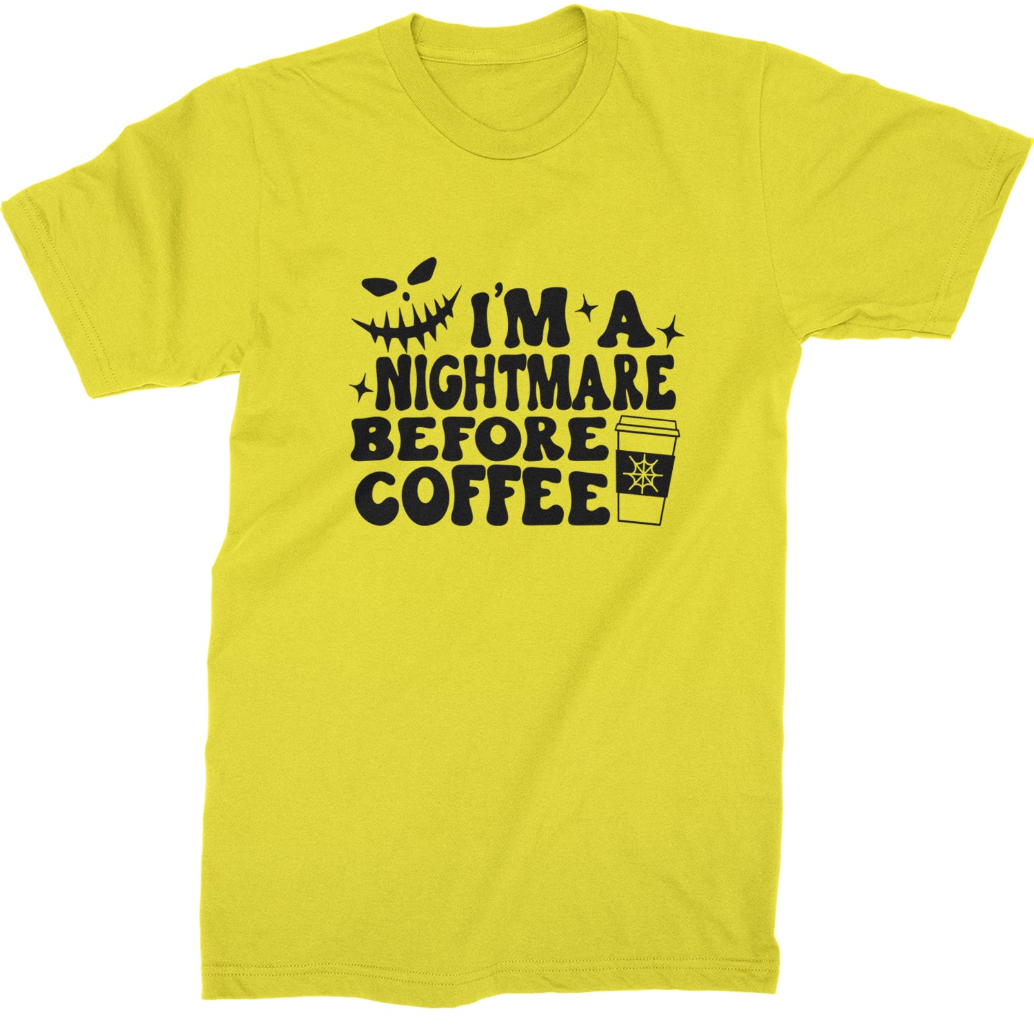 I'm A Nightmare Before Coffee Mens T-shirt Yellow