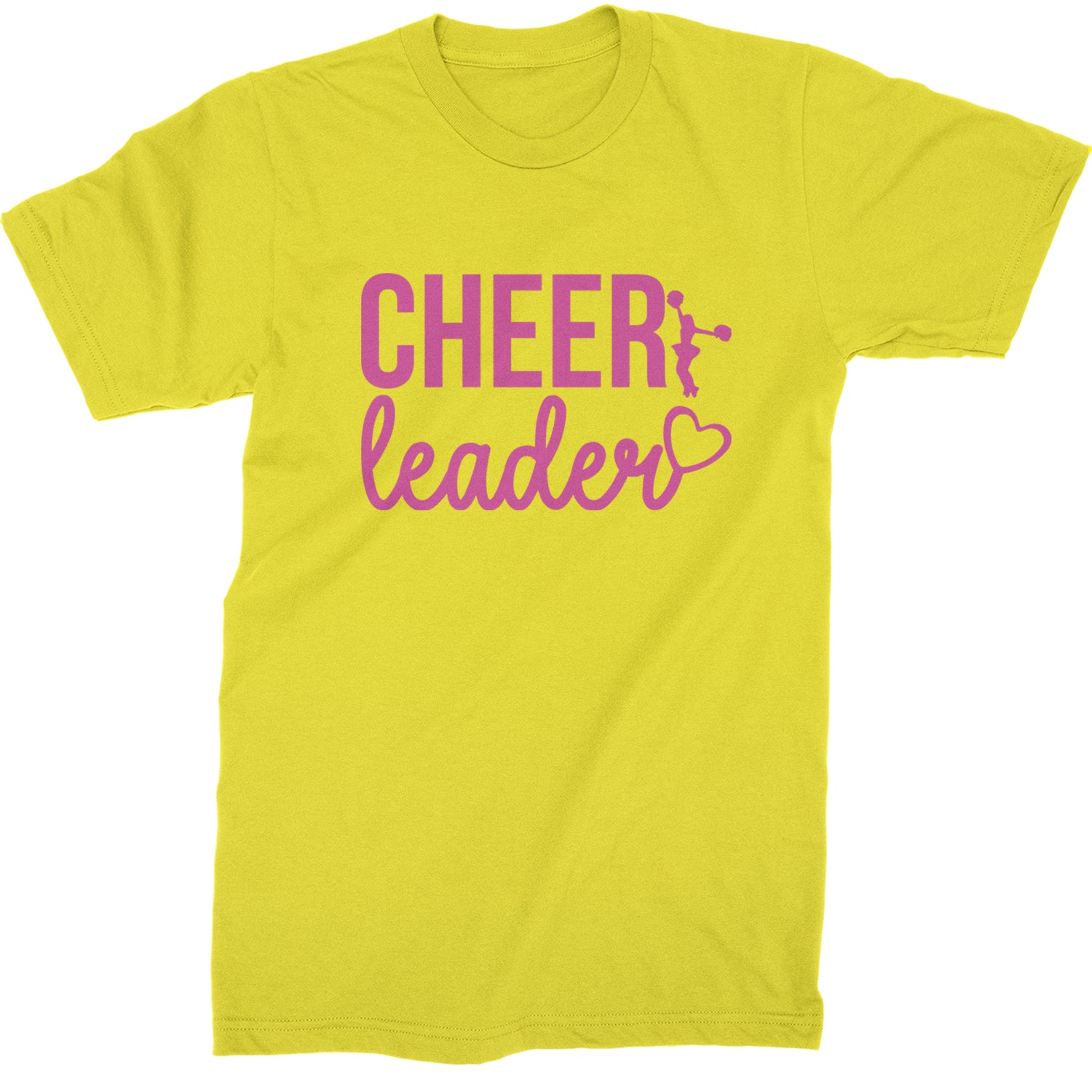 Cheerleader Heart Love Mens T-shirt Yellow