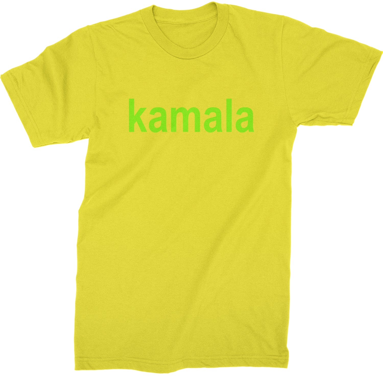 Kamala Bright Green Brat Coconut Tree Mens T-shirt Yellow