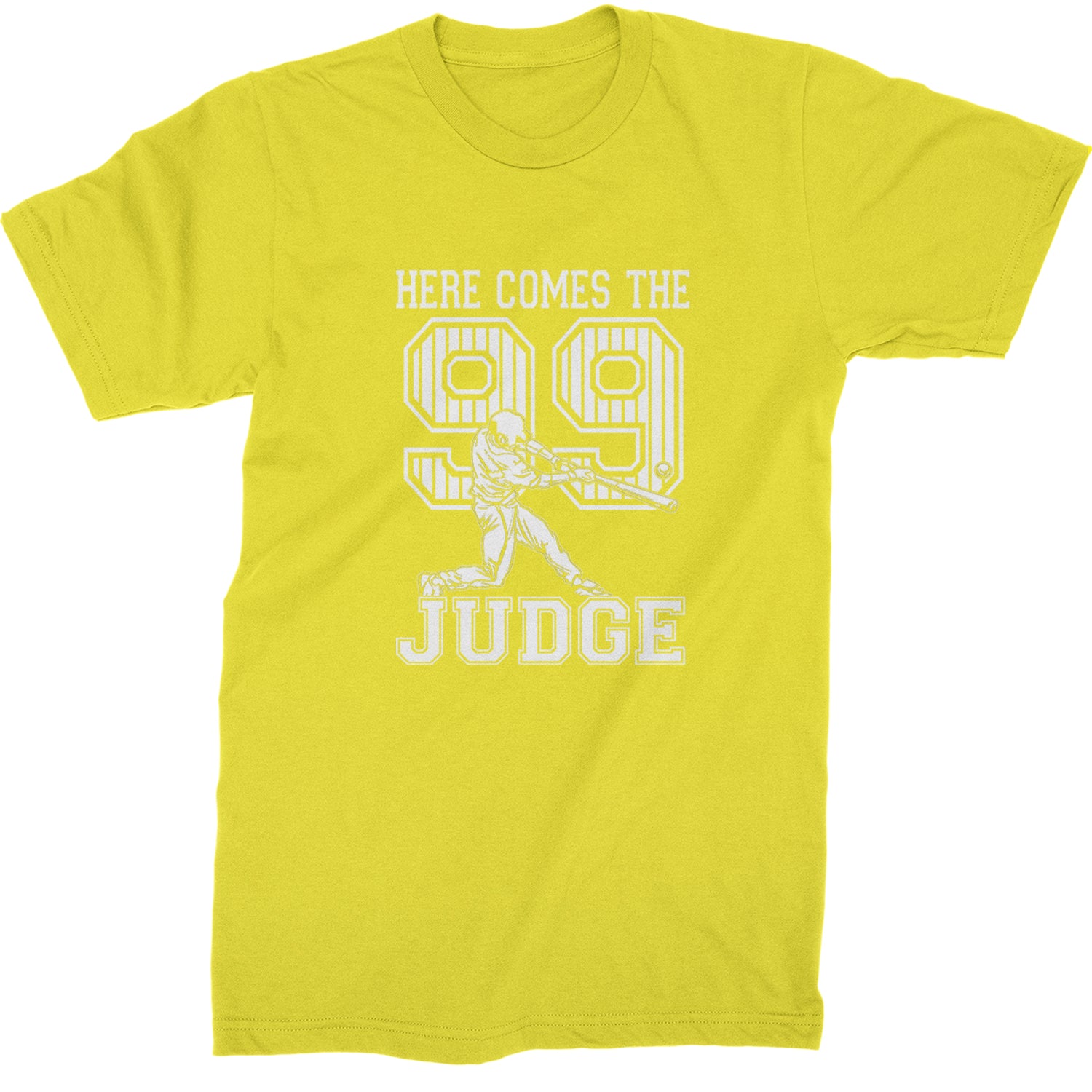 Here Comes The Judge 99 NY Baseball  Mens T-shirt Yellow