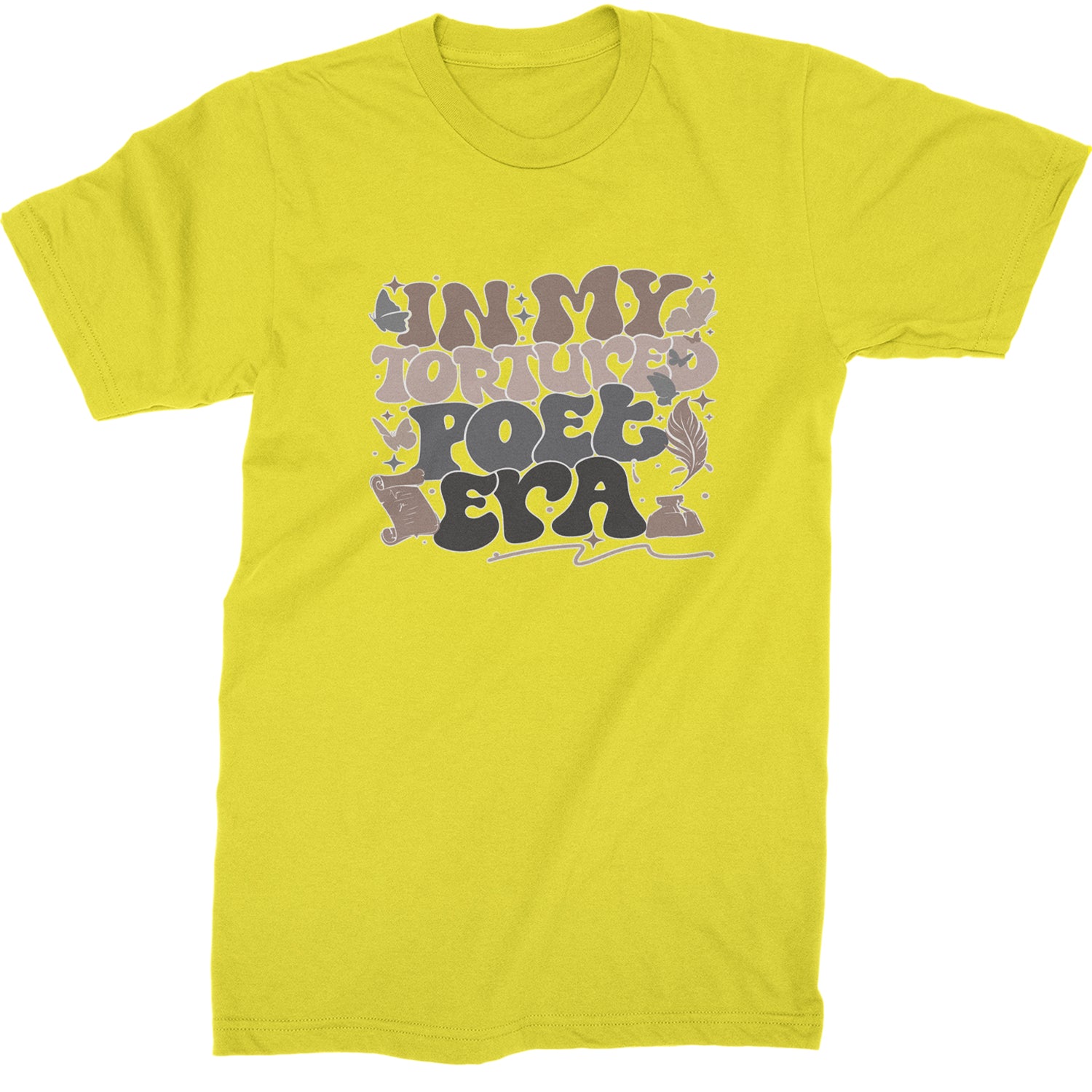 In My Tortured Poet Era TTPD Music Mens T-shirt Yellow