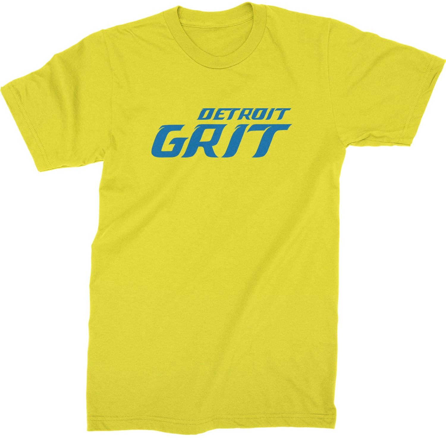 Grit Detroit Football Hard Knocks Mens T-shirt Yellow