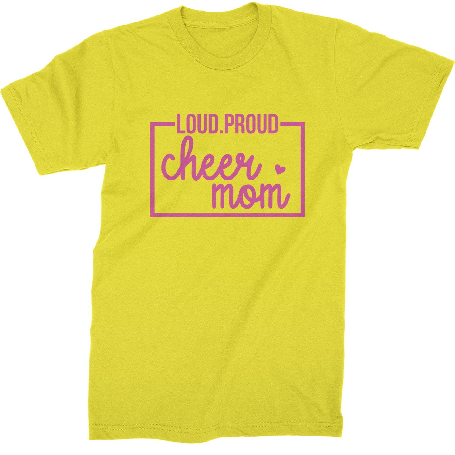 Loud Proud Cheerleader Mom Mens T-shirt Yellow