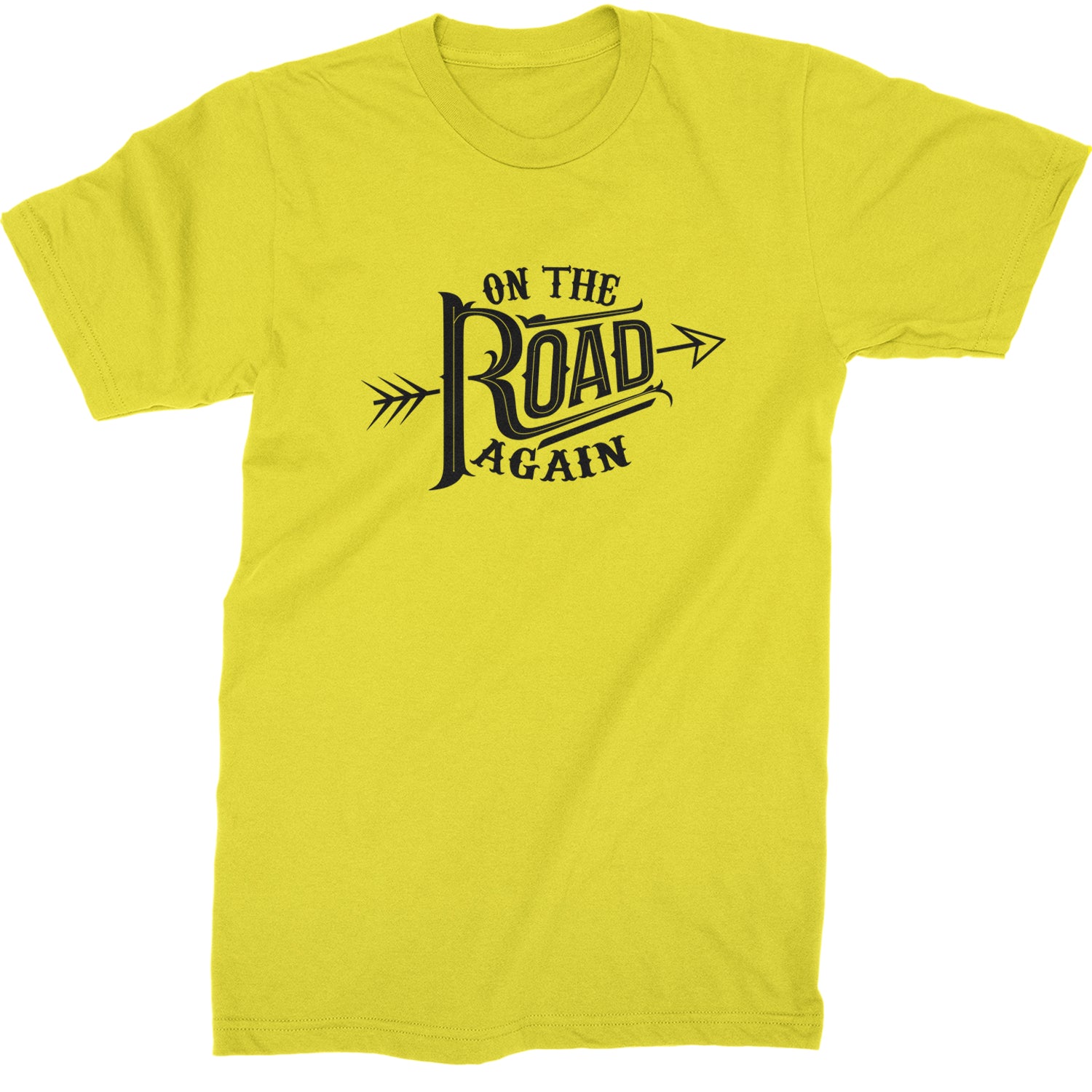 On The Road Again Hippy Country Music Mens T-shirt Yellow