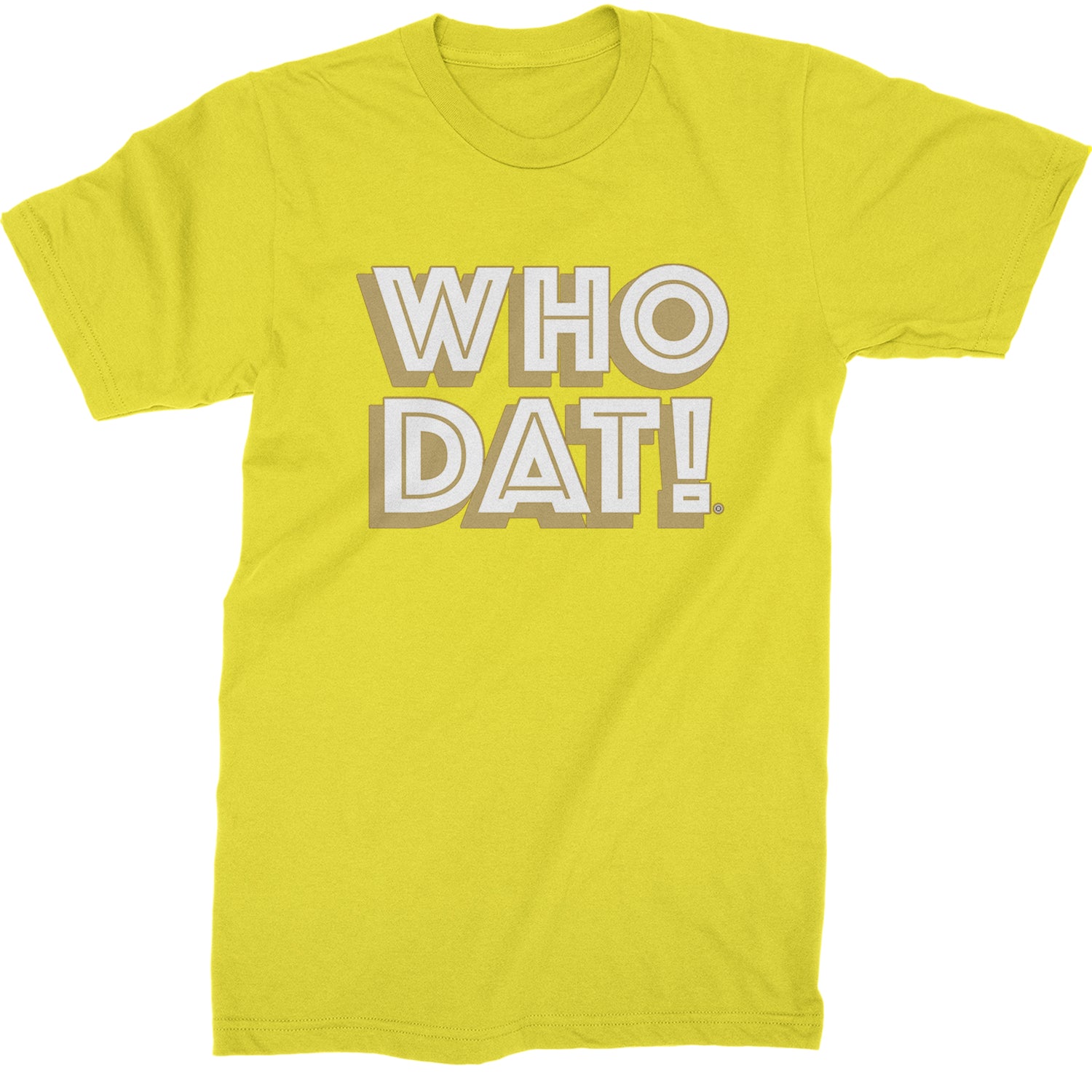 Who Dat Nation Big Bold New Orleans Mens T-shirt Yellow