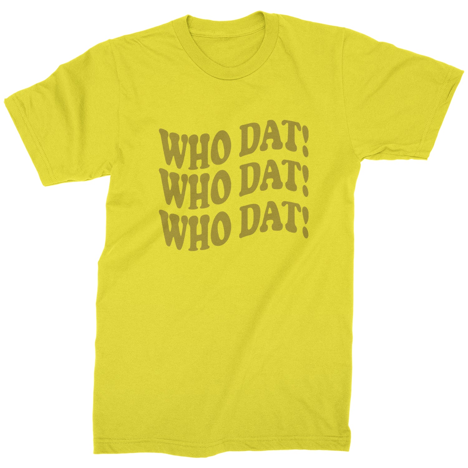 Who Dat Wavy Design Who Dat Nation Mens T-shirt Yellow