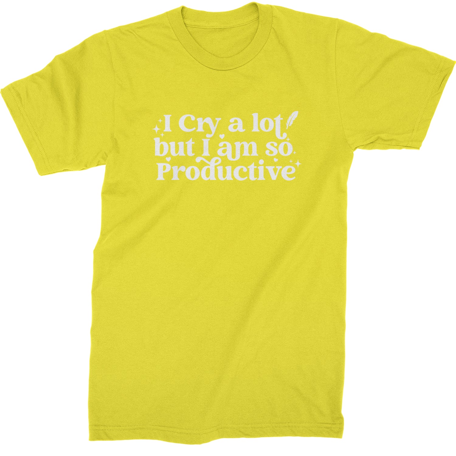 I Cry A Lot But I am So Productive TTPD Mens T-shirt Yellow