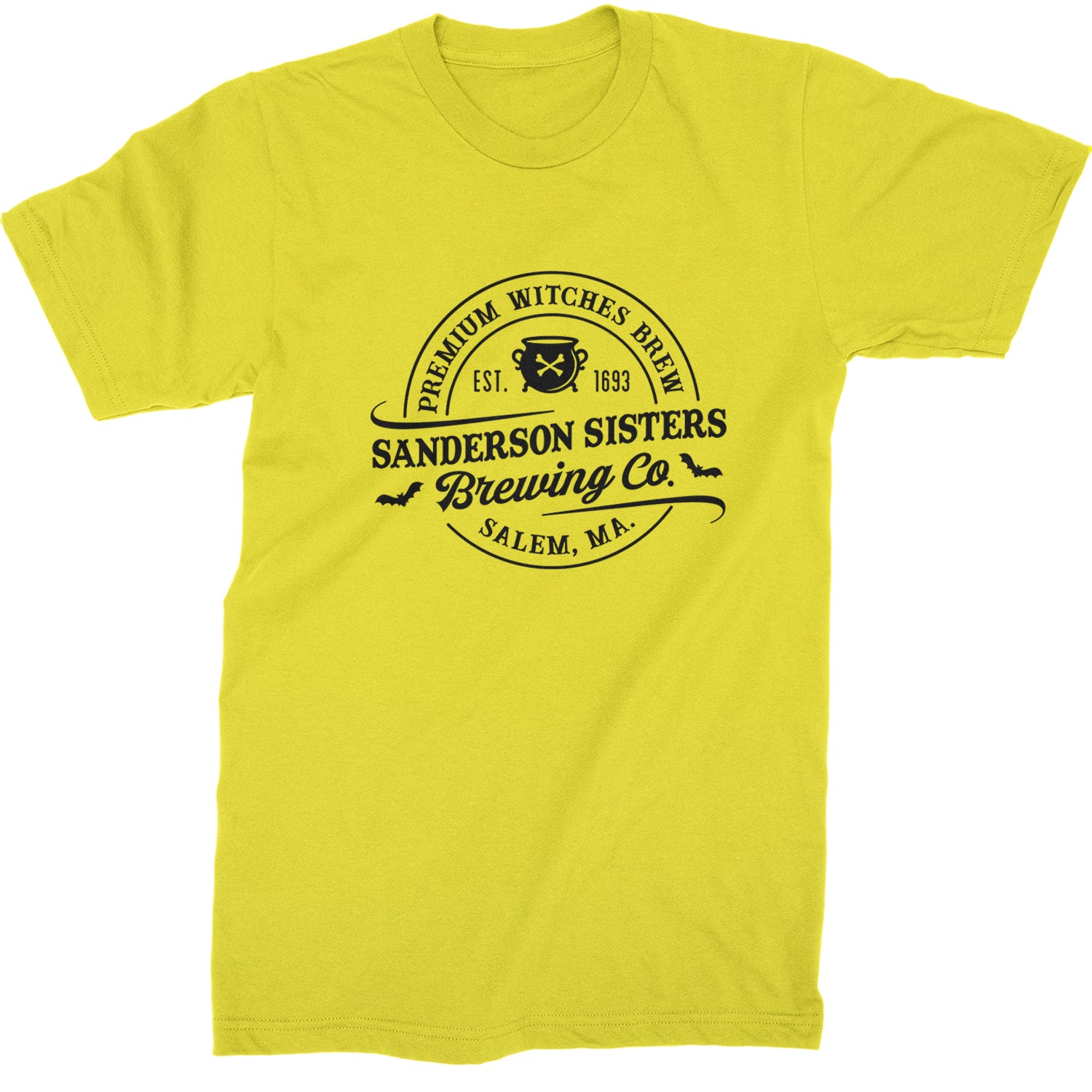 Sanderson Sisters Brewing Company Witches Brew Mens T-shirt Yellow