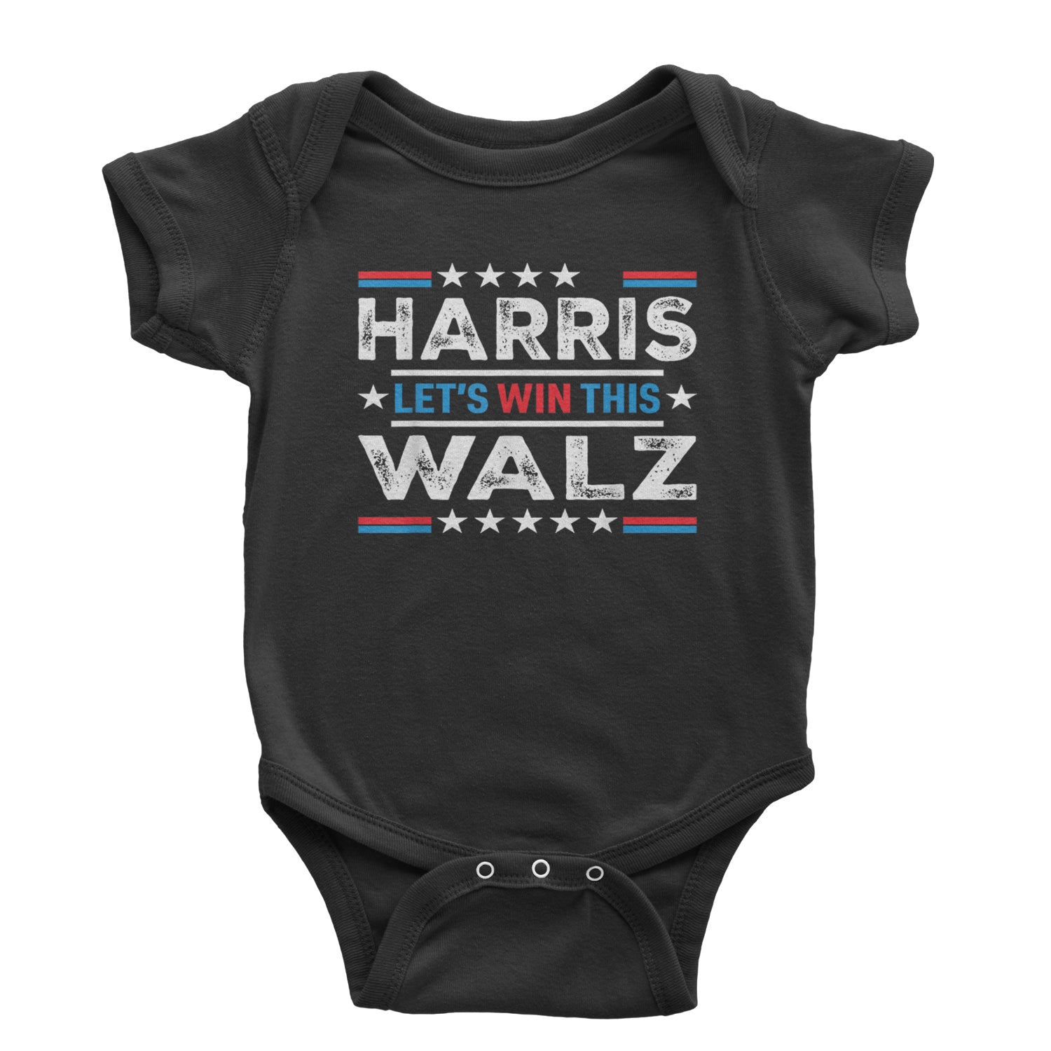 Kamala Harris and Tim Walz For President Infant One-Piece Romper Bodysuit and Toddler T-shirt Black