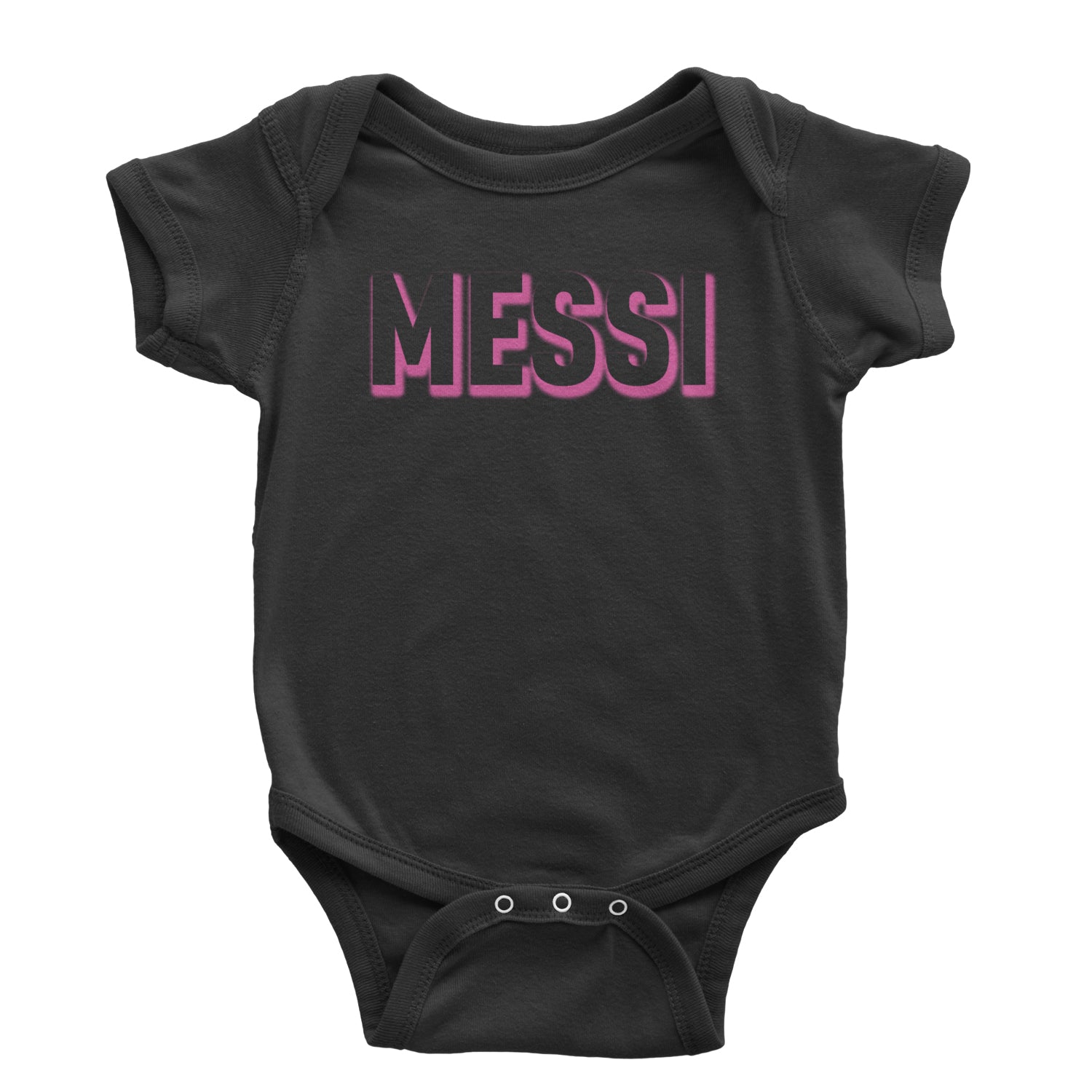 Messi OUTLINE Miami Futbol Infant One-Piece Romper Bodysuit and Toddler T-shirt Black