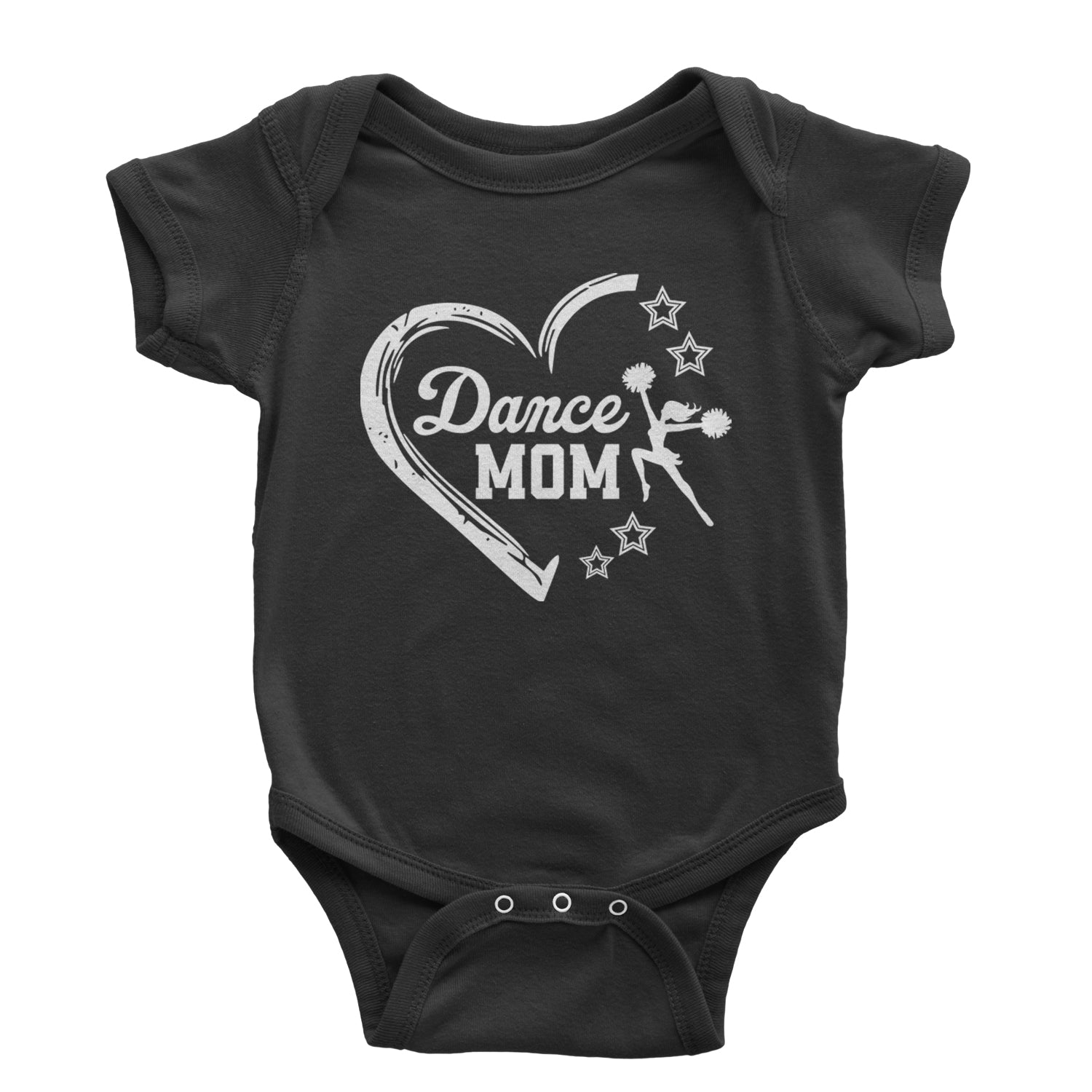 Heart Dance Mom Love Infant One-Piece Romper Bodysuit and Toddler T-shirt Black