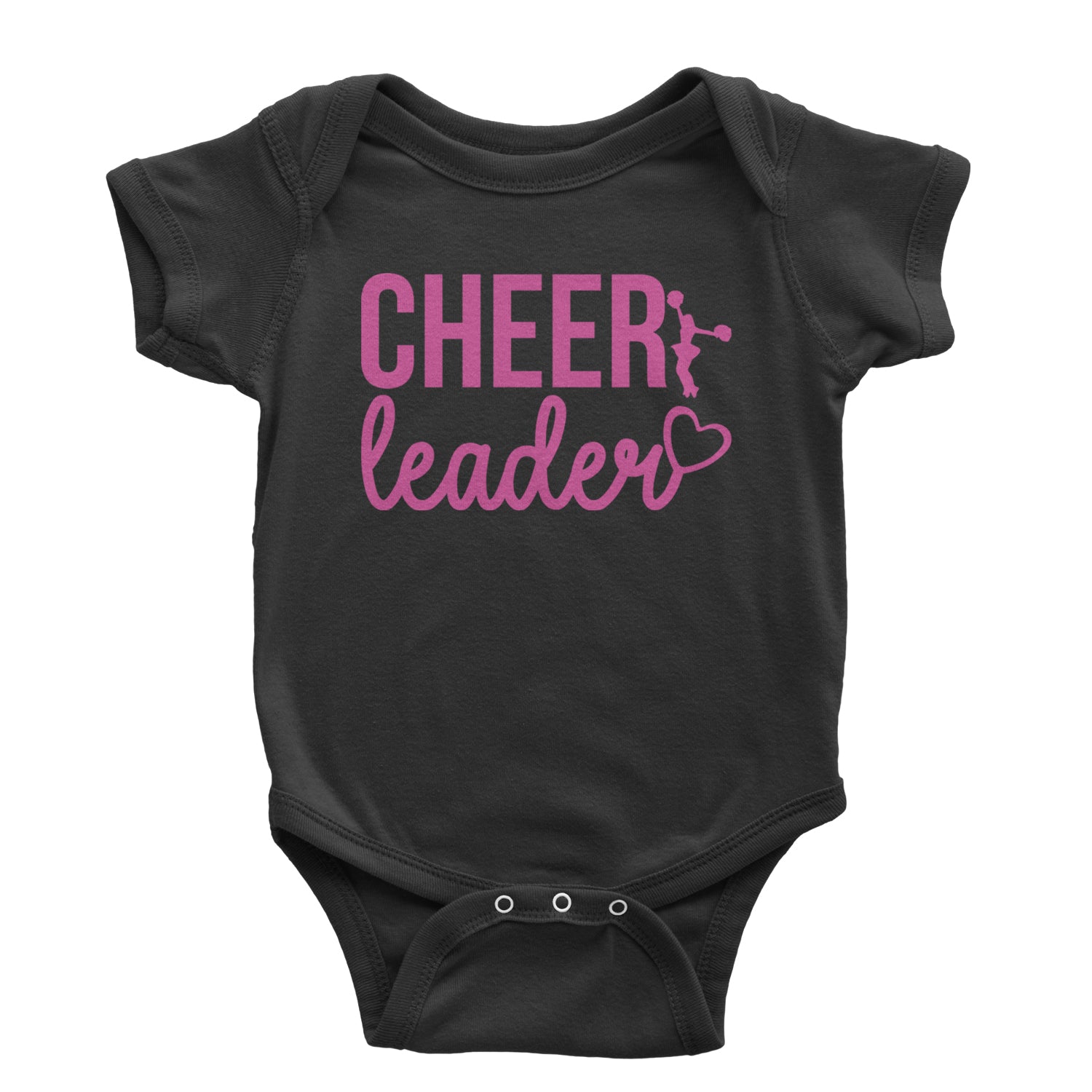 Cheerleader Heart Love Infant One-Piece Romper Bodysuit and Toddler T-shirt Black