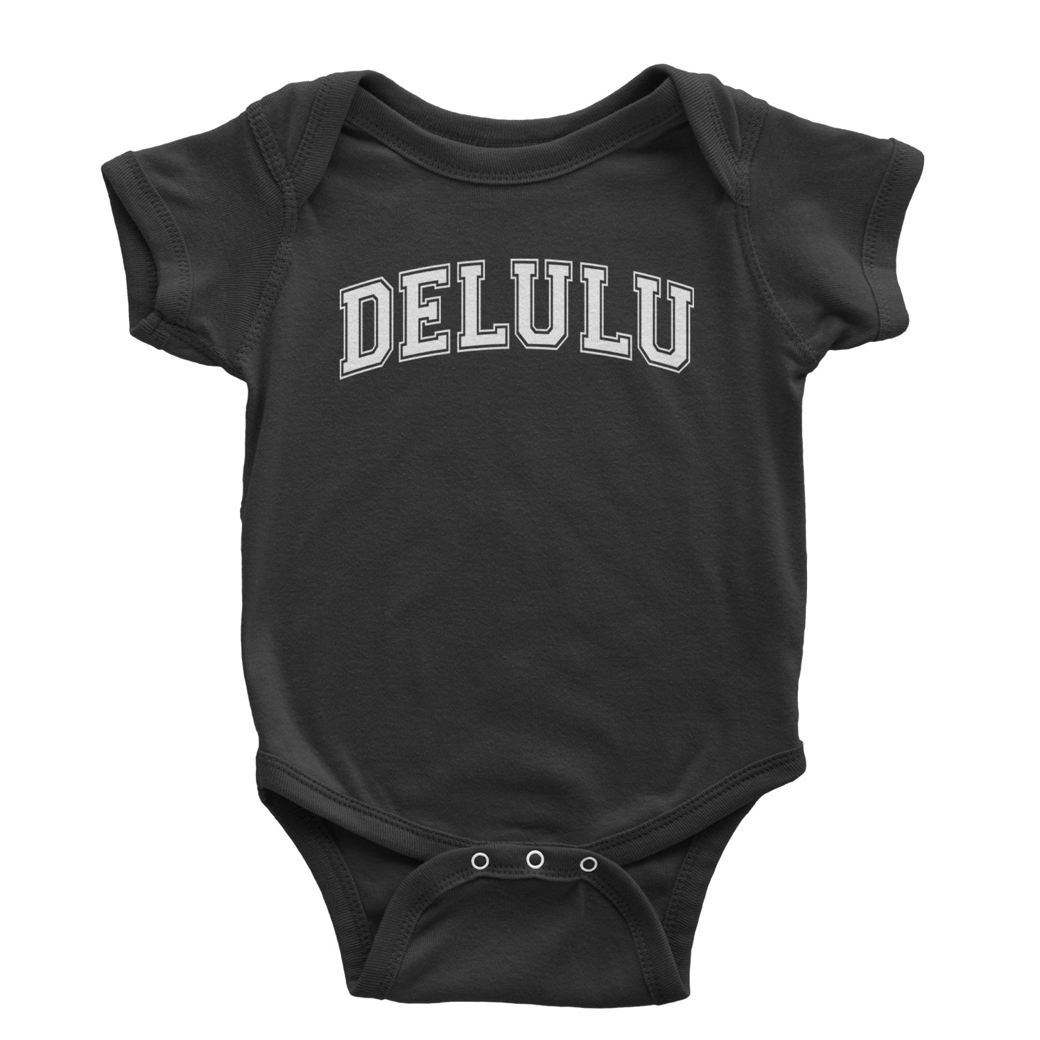 Delulu Delusional Light Hearted Infant One-Piece Romper Bodysuit and Toddler T-shirt Black