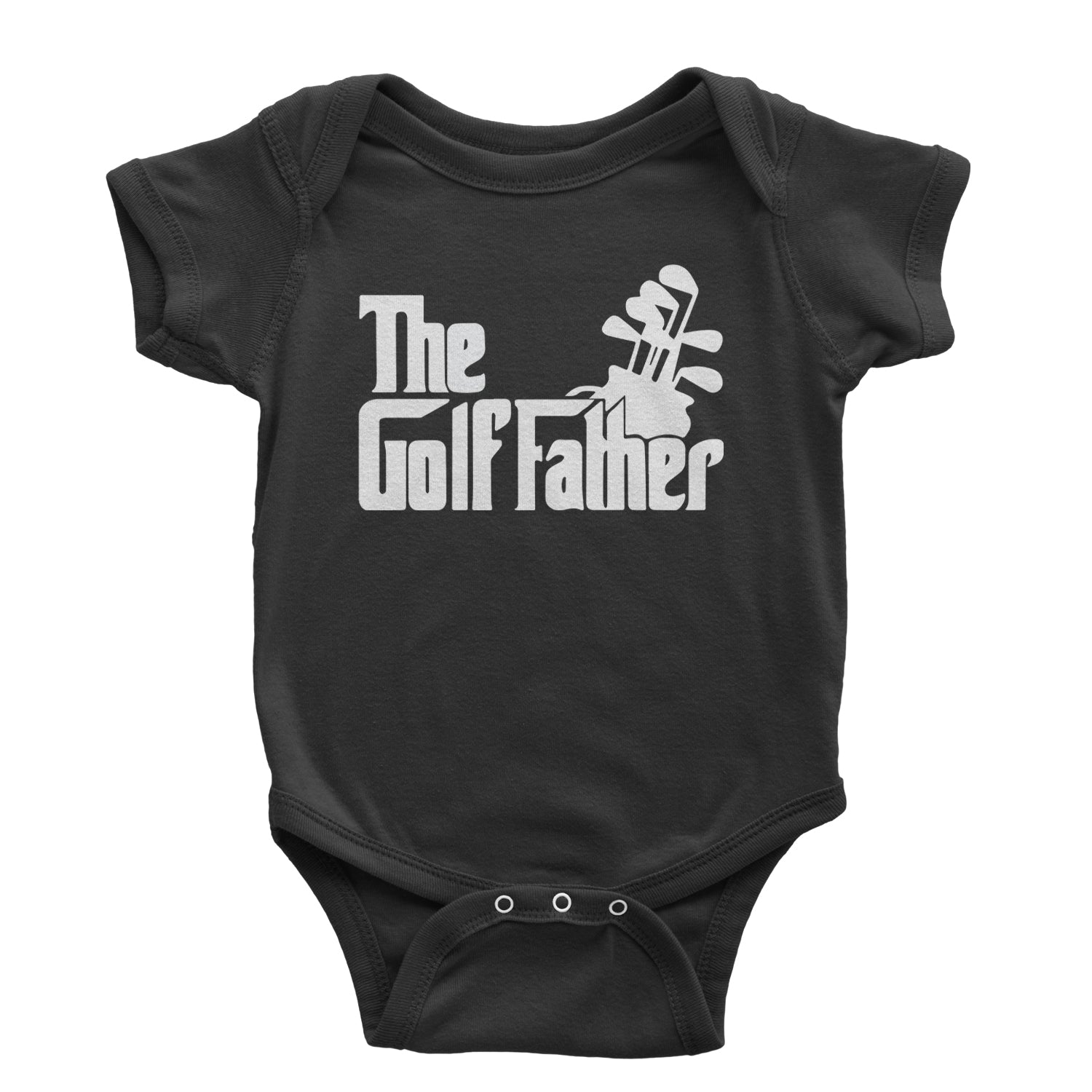 The Golf Father Golfing Dad  Infant One-Piece Romper Bodysuit and Toddler T-shirt Black