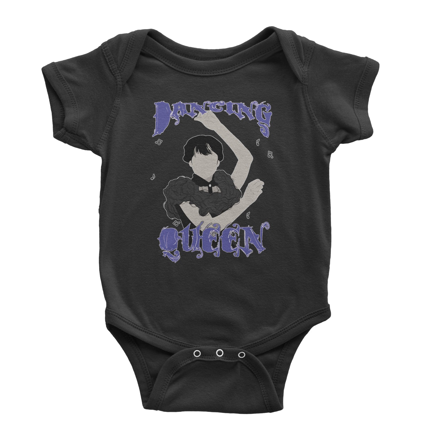 Wednesday Dancing Queen Infant One-Piece Romper Bodysuit and Toddler T-shirt Black