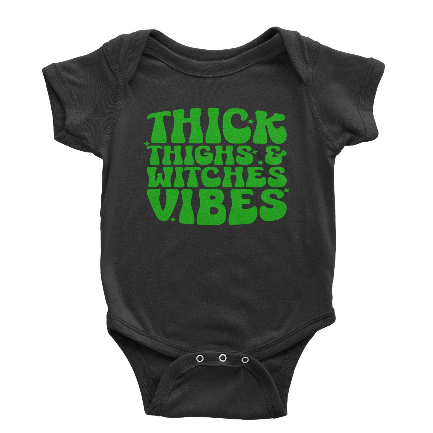 Thick Thighs And Witches Vibes Infant One-Piece Romper Bodysuit and Toddler T-shirt Black