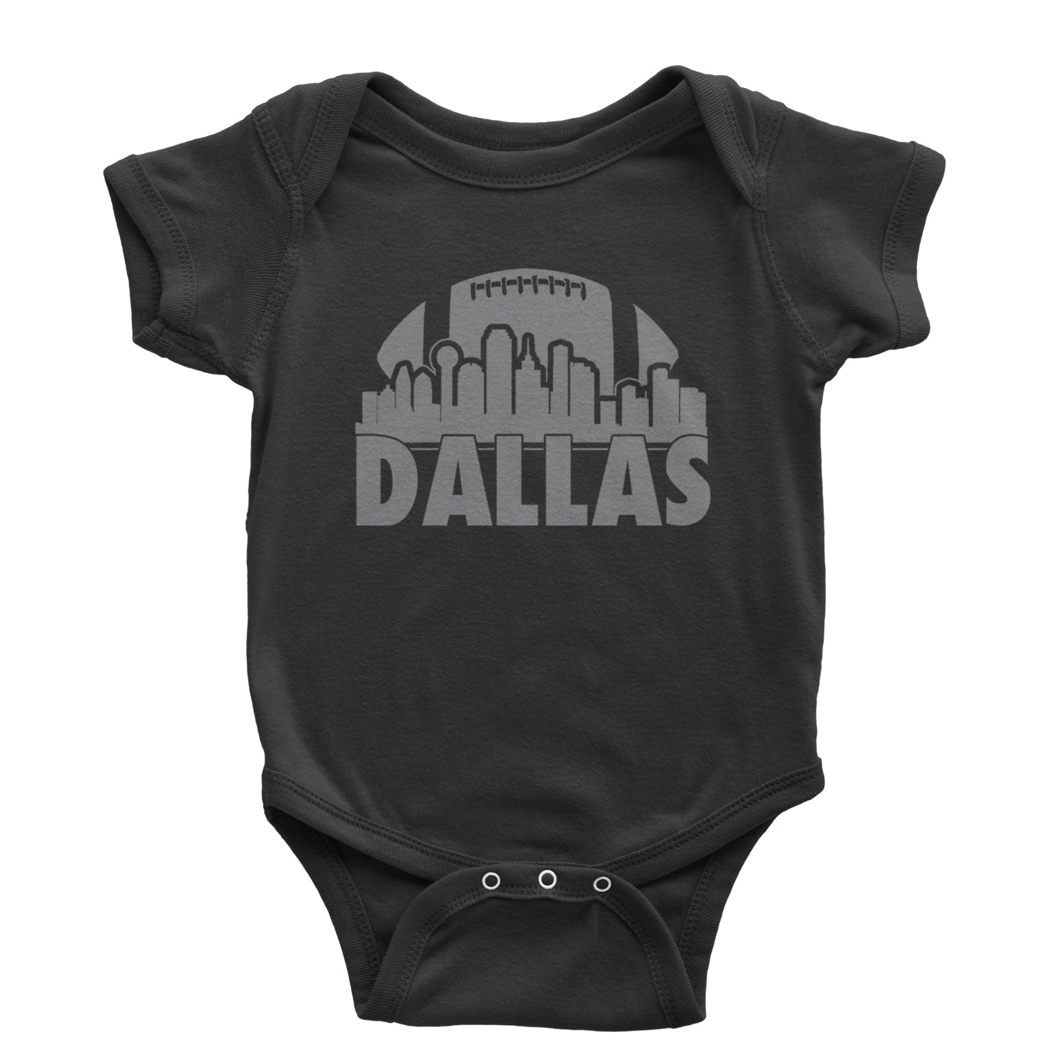 Dallas Texas Skyline Infant One-Piece Romper Bodysuit and Toddler T-shirt Black