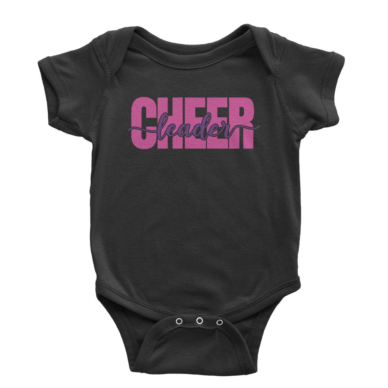 Cheerleader with Scripted Flair Infant One-Piece Romper Bodysuit and Toddler T-shirt Black