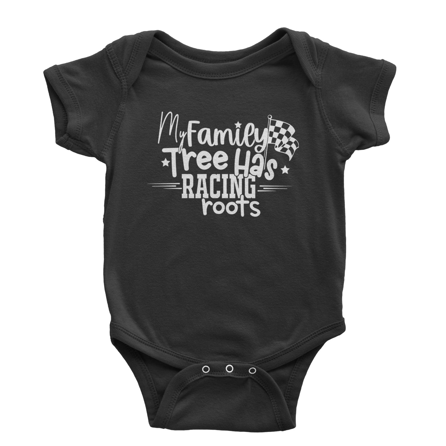 My Family Tree Has Racing Roots Infant One-Piece Romper Bodysuit and Toddler T-shirt Black