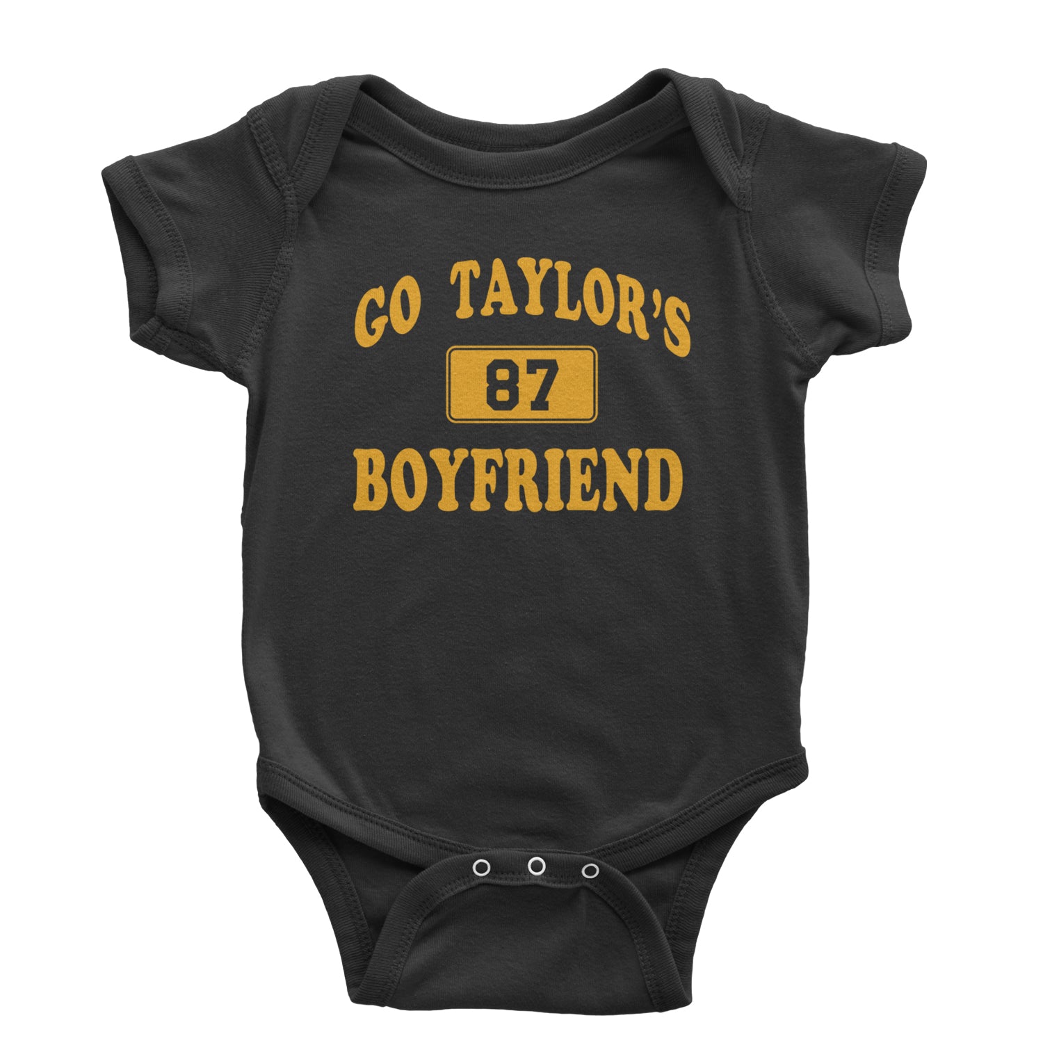 Go Taylor's Boyfriend Kansas City Infant One-Piece Romper Bodysuit and Toddler T-shirt Black