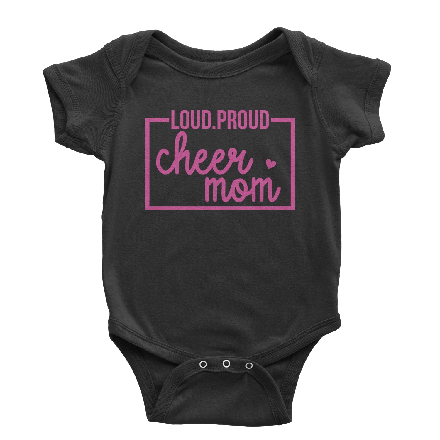 Loud Proud Cheerleader Mom Infant One-Piece Romper Bodysuit and Toddler T-shirt Black