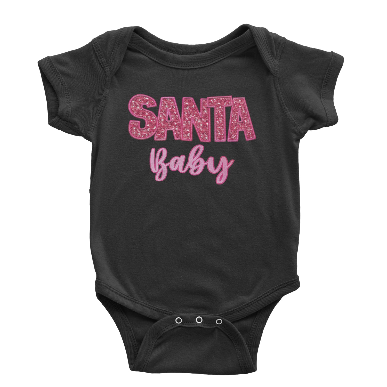 Santa Baby Faux Patch and Sequins Infant One-Piece Romper Bodysuit and Toddler T-shirt Purple