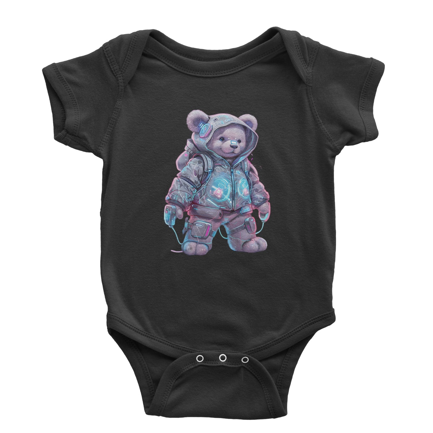 Cyberpunk Adventure Urban Graffiti Bear Infant One-Piece Romper Bodysuit Or Toddler T-shirt Black