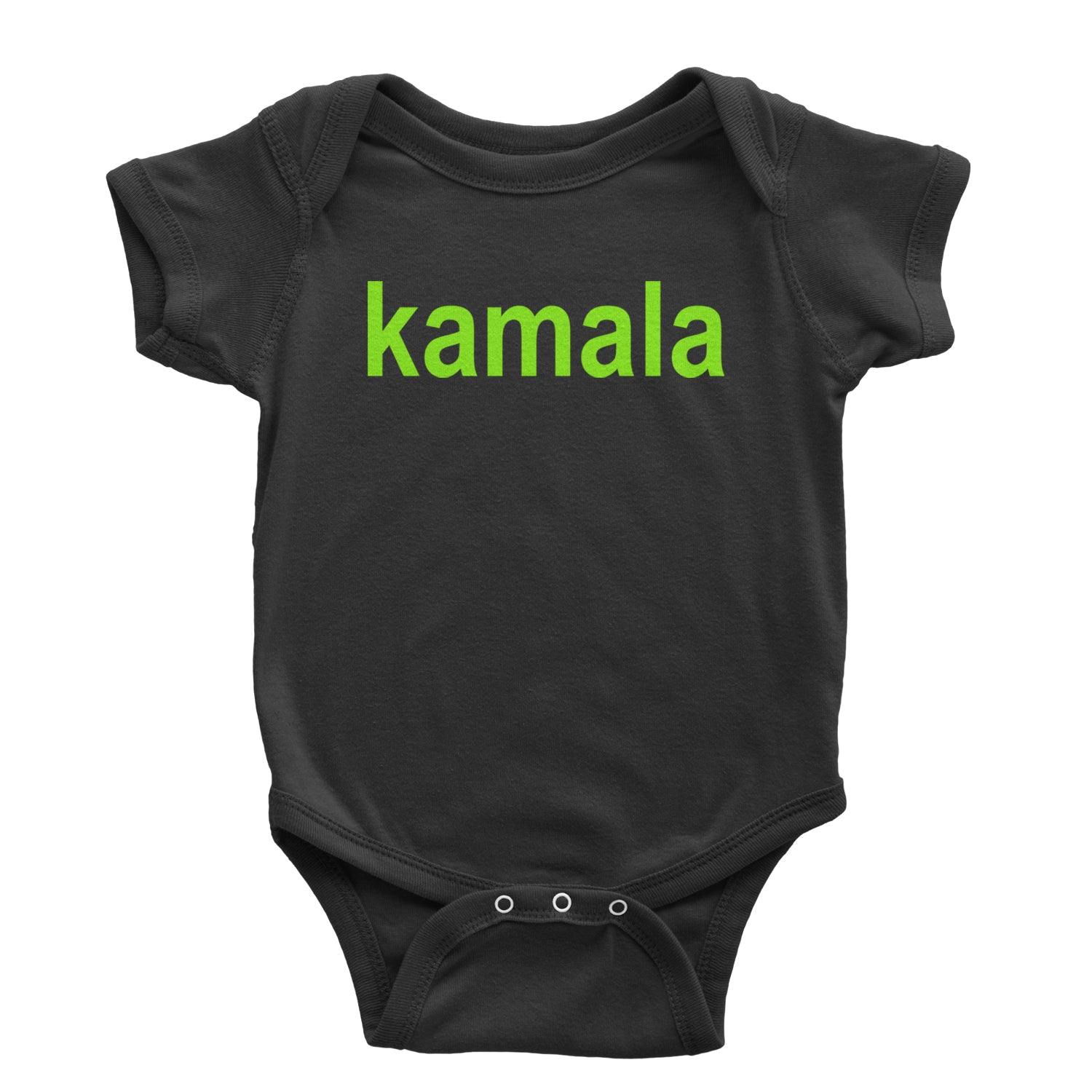 Kamala Bright Green Brat Coconut Tree Infant One-Piece Romper Bodysuit and Toddler T-shirt Black