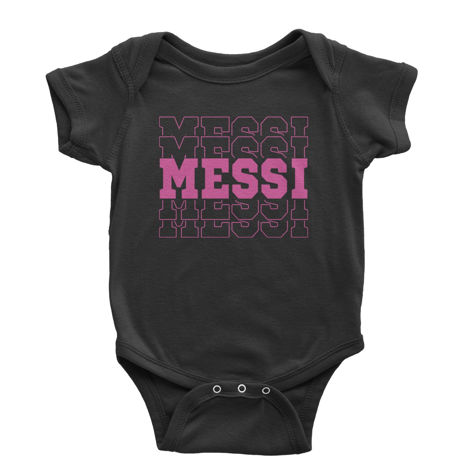 Messi Miami Futbol Infant One-Piece Romper Bodysuit and Toddler T-shirt Black