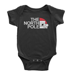The North Pole Santa Face Infant One-Piece Romper Bodysuit and Toddler T-shirt Black