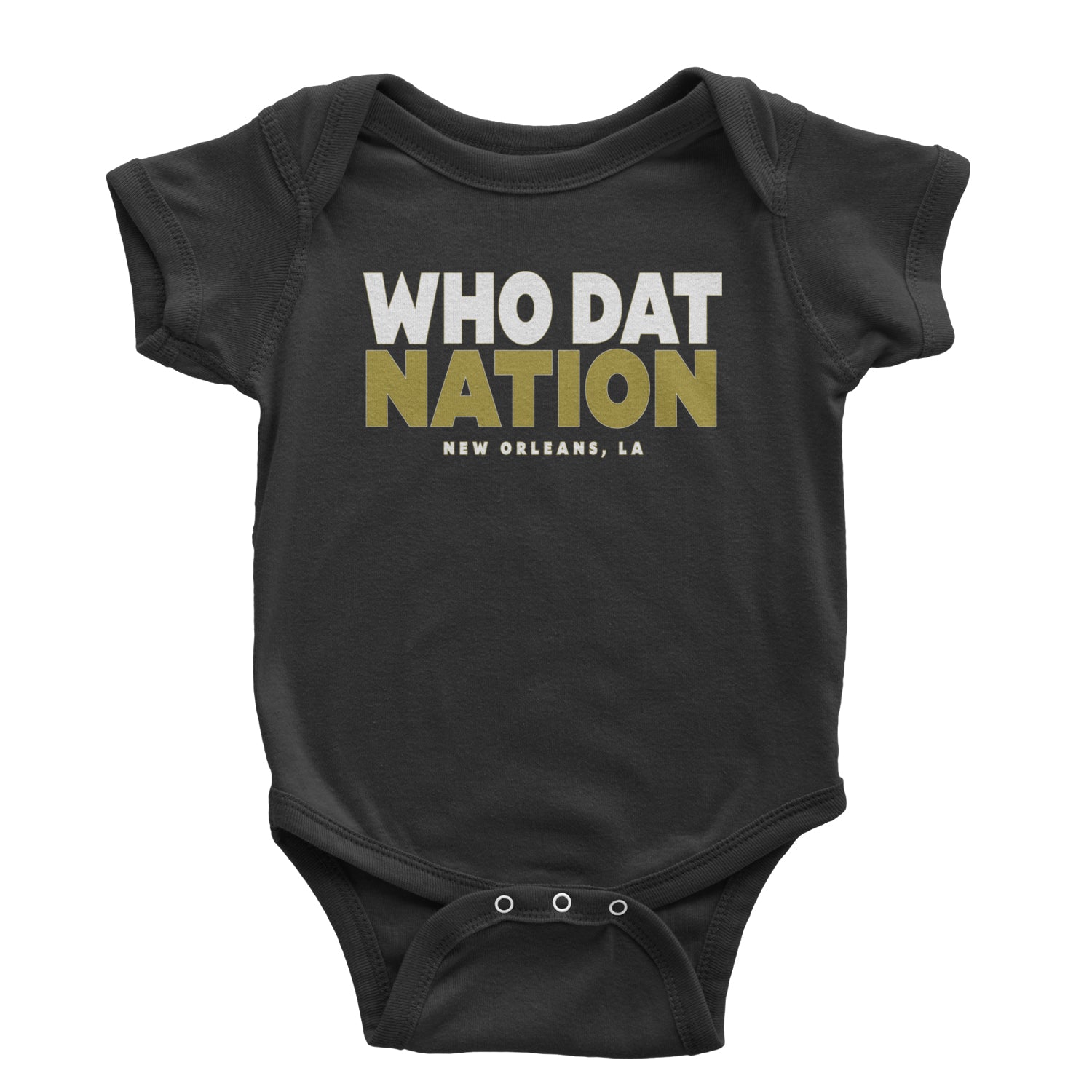 New Orleans Who Dat Nation Infant One-Piece Romper Bodysuit and Toddler T-shirt Black
