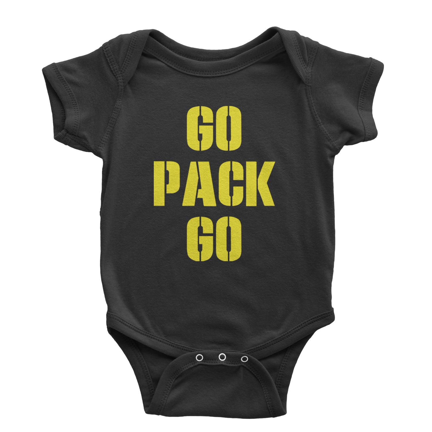 Go Pack Go Green Bay Infant One-Piece Romper Bodysuit and Toddler T-shirt Black