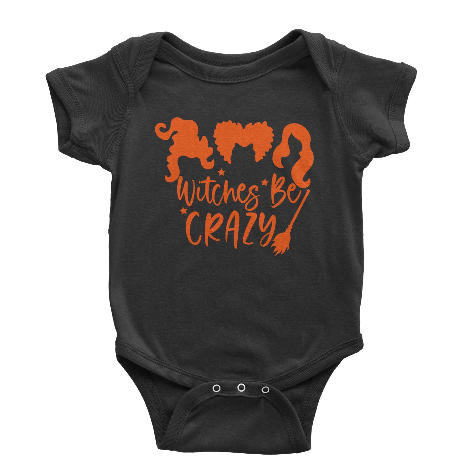 Witches Be Crazy Hocus Pocus Infant One-Piece Romper Bodysuit and Toddler T-shirt Black