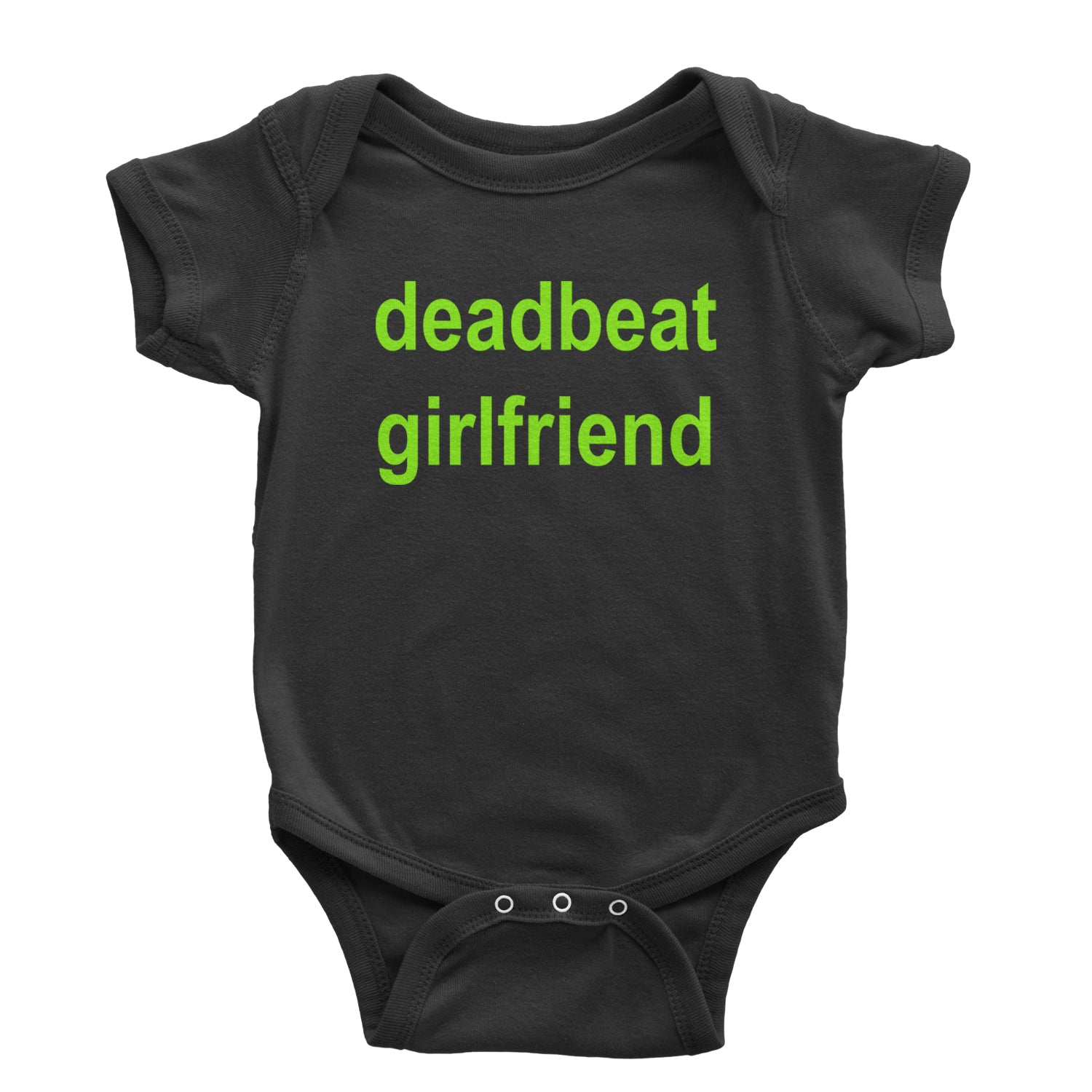 Deadbeat Girlfriend Y2K Slogan Infant One-Piece Romper Bodysuit and Toddler T-shirt Black