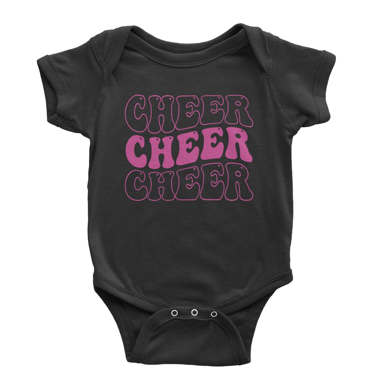 Cheer Cheer Cheer Infant One-Piece Romper Bodysuit and Toddler T-shirt Black