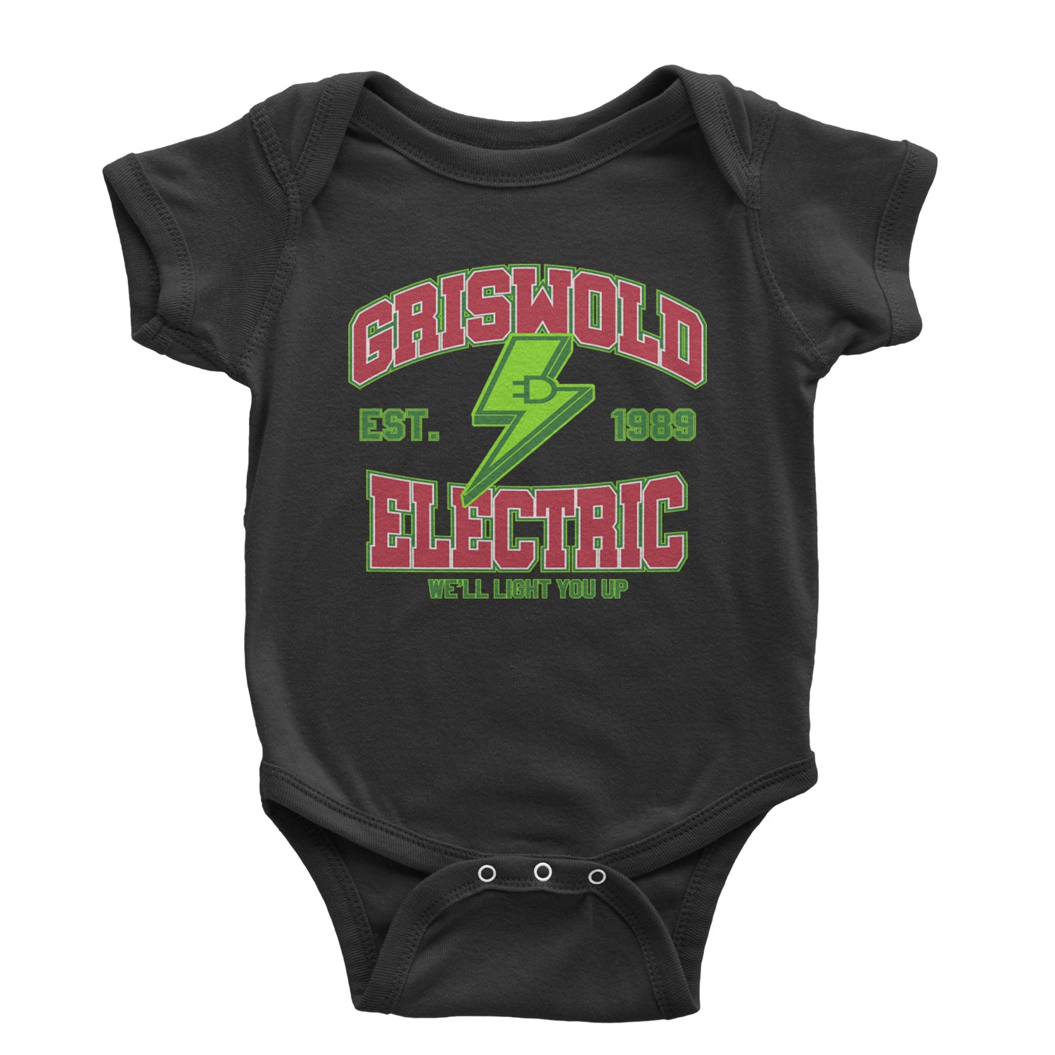 Griswold Electric We'll Light You Up Infant One-Piece Romper Bodysuit and Toddler T-shirt Black