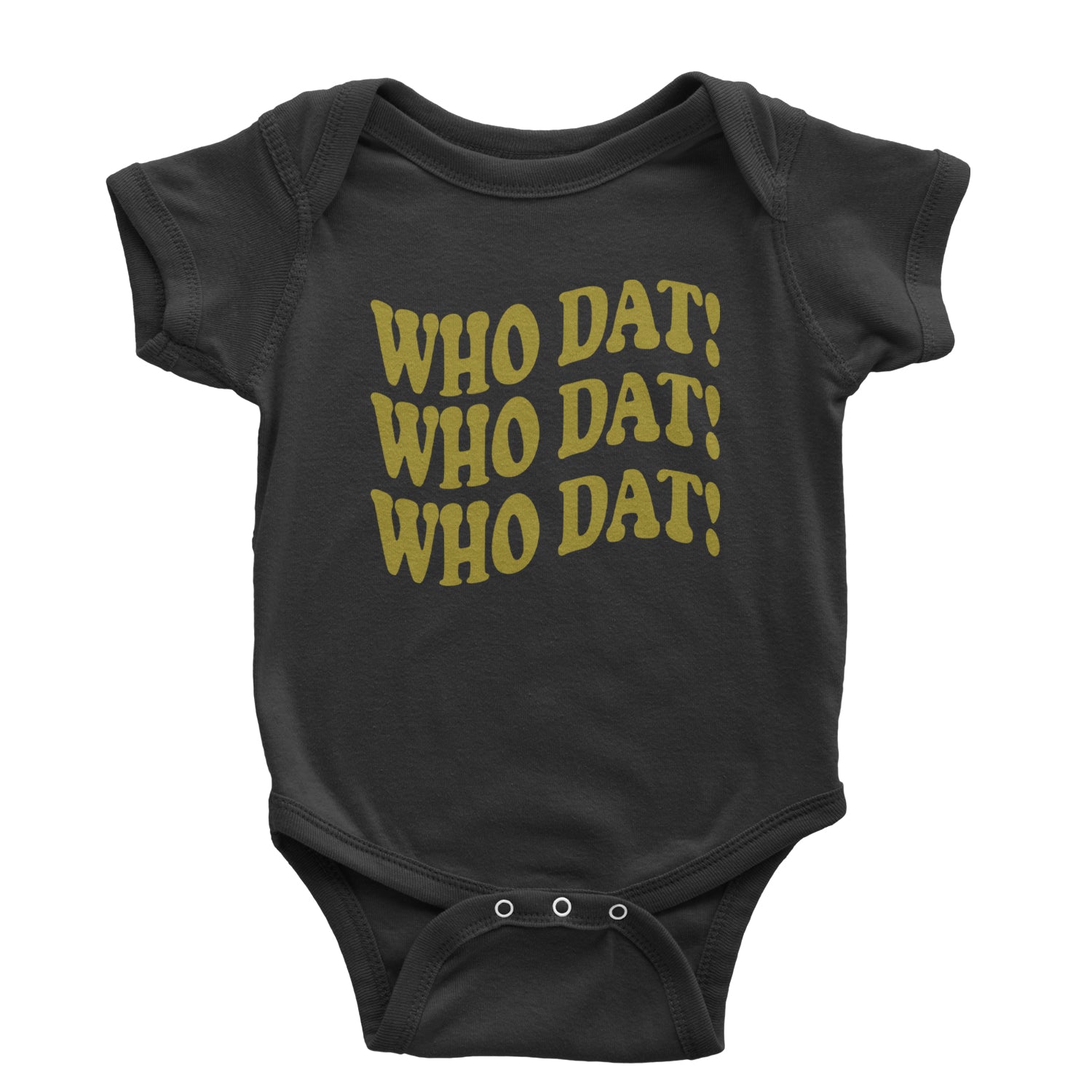 Who Dat Wavy Design Who Dat Nation Infant One-Piece Romper Bodysuit and Toddler T-shirt Black